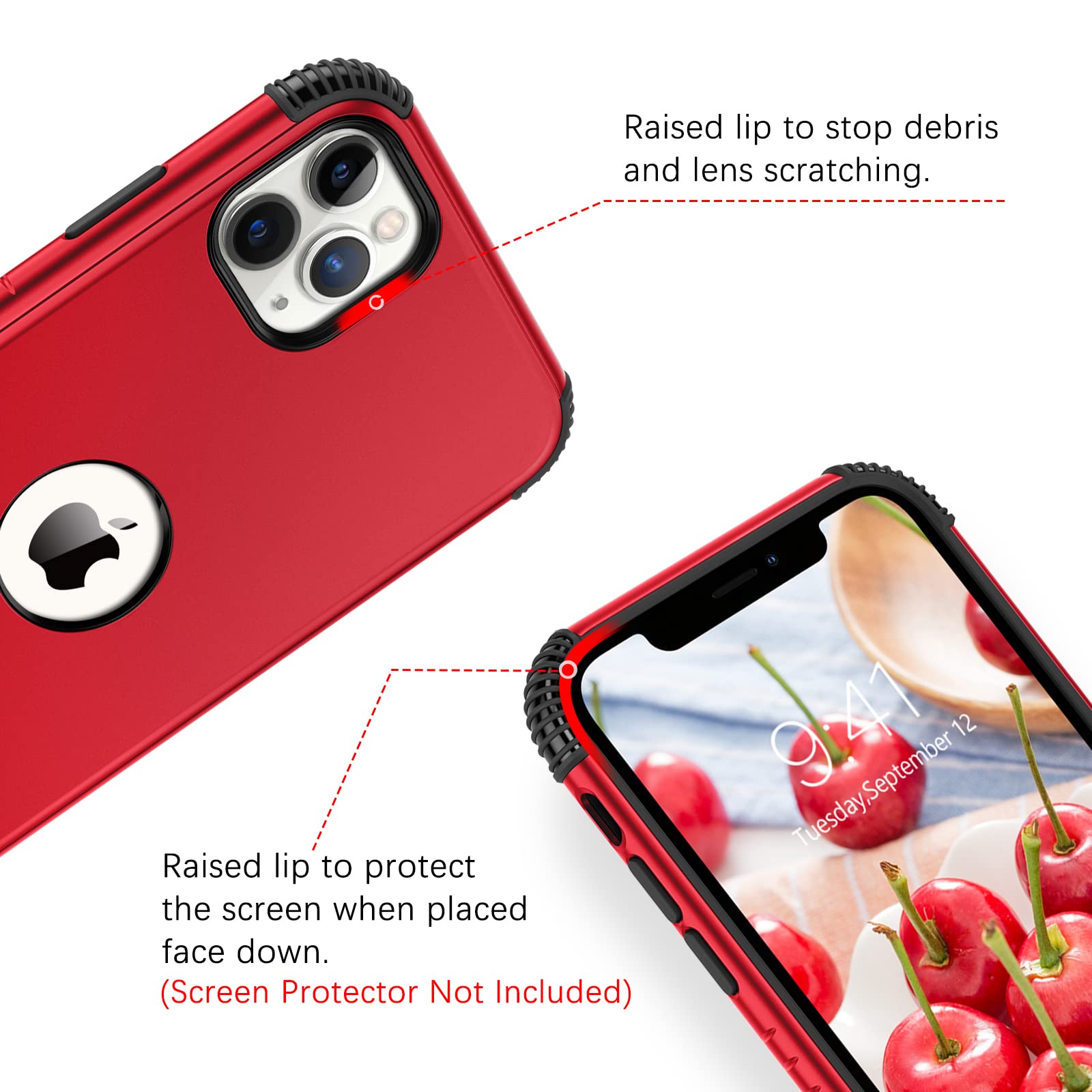 Bentoben Compatible With Iphone 11 Pro Max Case, 2 In 1 Heavy Duty Rugged Hybrid Shockproof Soft Tpu Bumper Hard Pc Non Slip Pro
