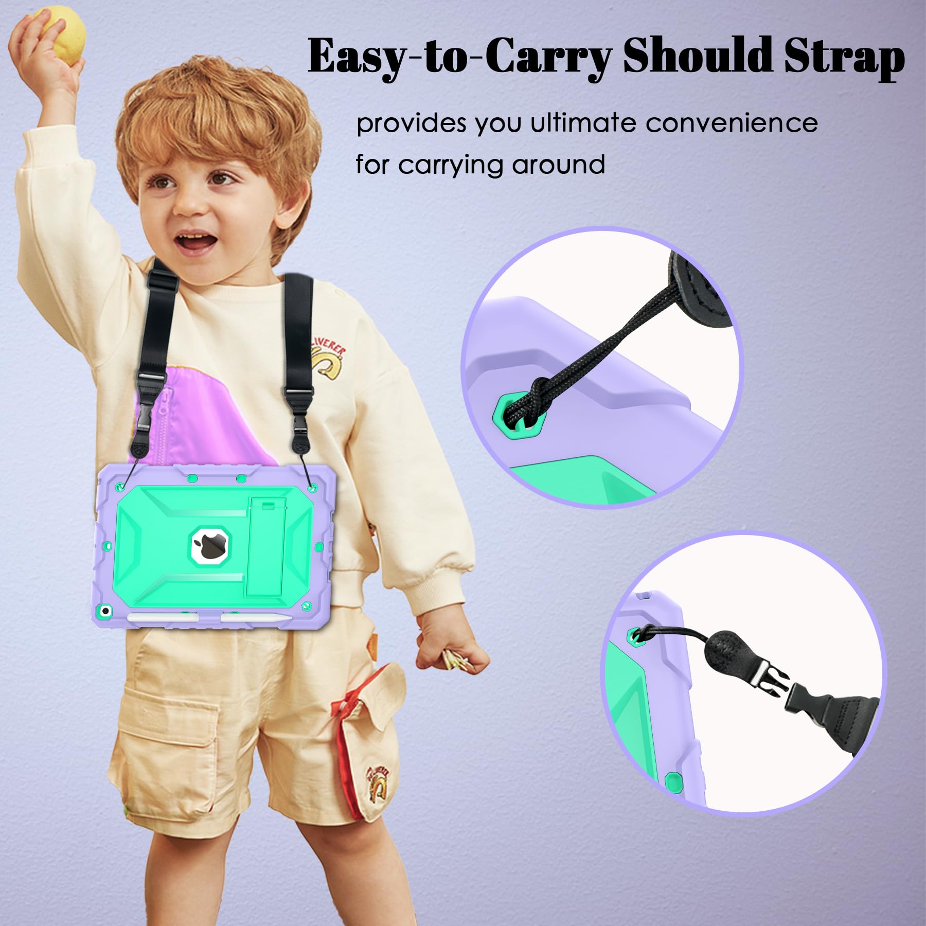 Timism Case For Ipad 9Th/8Th/7Th Generation 2021/2020/2019 (10.2 Inch)   Heavy Duty Shockproof Protective Cover With Screen Prot