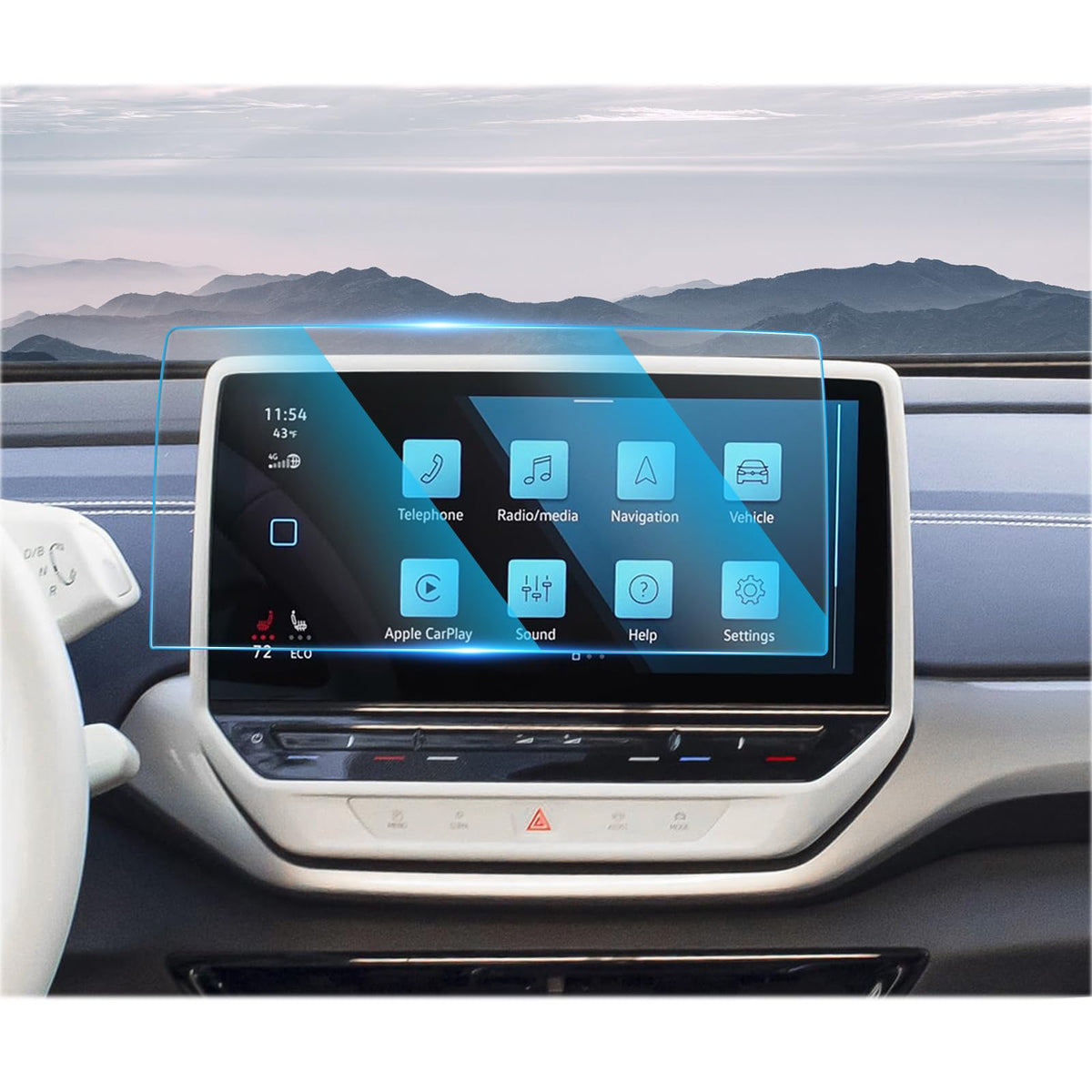Cdefg Screen Protector For Volkswagen Id.4 Id4 Accessories 2024 2023 2022 2021 Id4 Pro S Plus Touchscreen Cover For 2023 2024 Vw Id 4 Radio Display 12' Tempered Glass