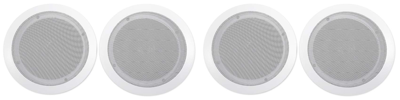 Rockville CC65T Pair 6.5 70V Ceiling Speakers, 40W 8-Ohm Power, Aimable Tweeter, Flush Mount, Paintable Grill, for Restaurants,