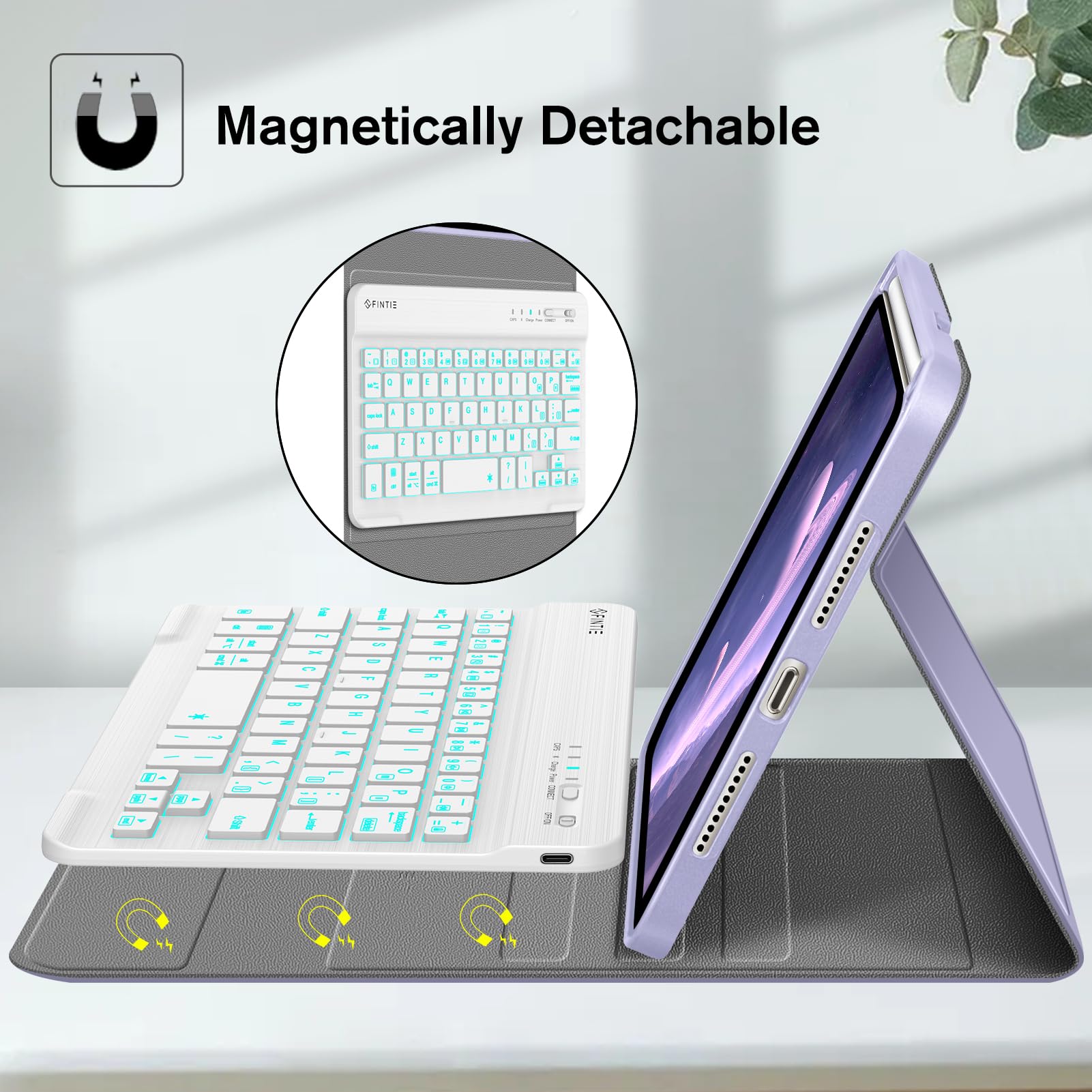 Fintie Keyboard Case For Ipad Mini (A17 Pro) 7Th Generation 2024 / Ipad Mini 6Th Gen 8.3 Inch, Soft Tpu Back Cover With Magnetic