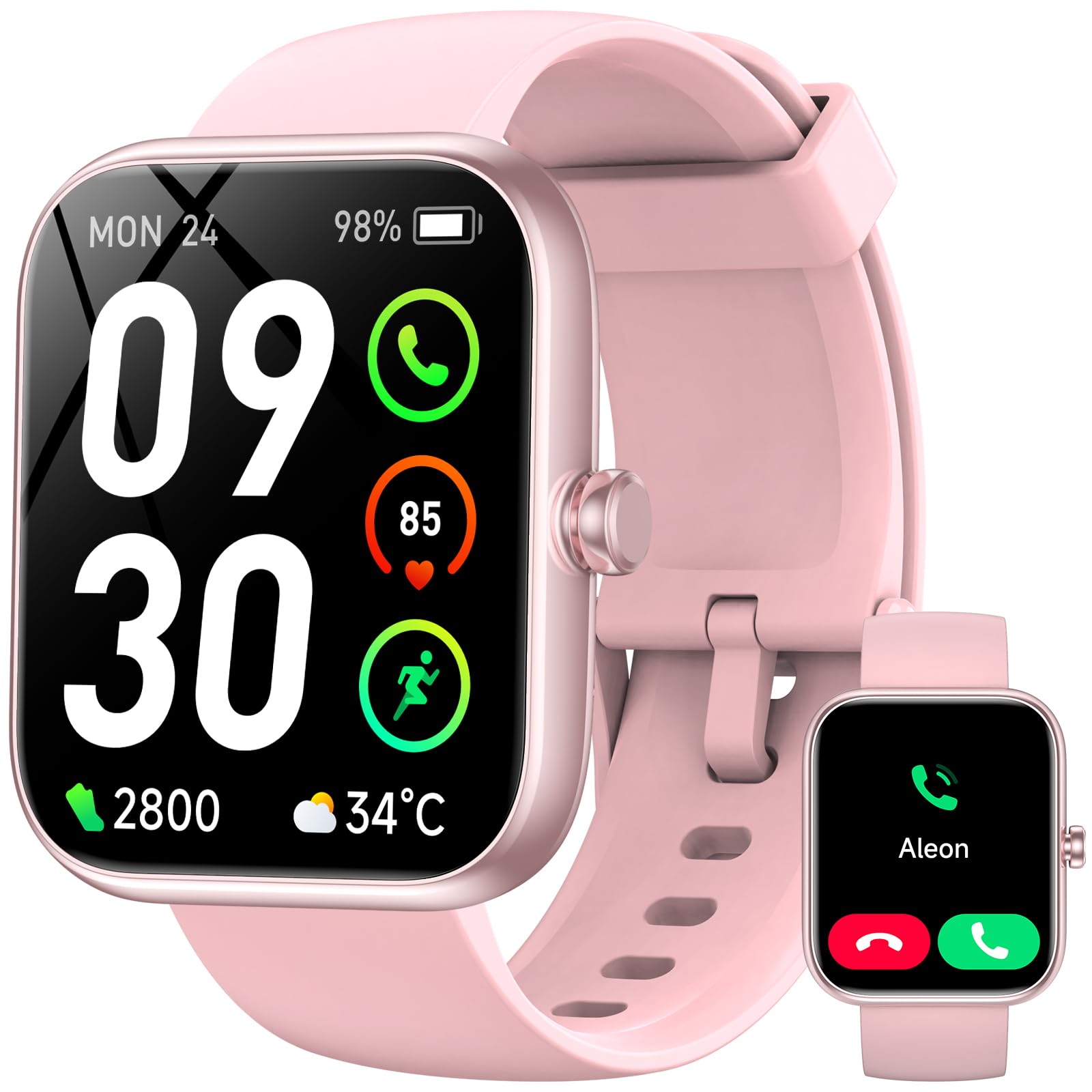 Booomic Smart Watch With Alexa Built-In, 1.83 '' Hd Fitness Tracker With Bluetooth Calls/Messages, Ip68 Waterproof, 120+ Sports 