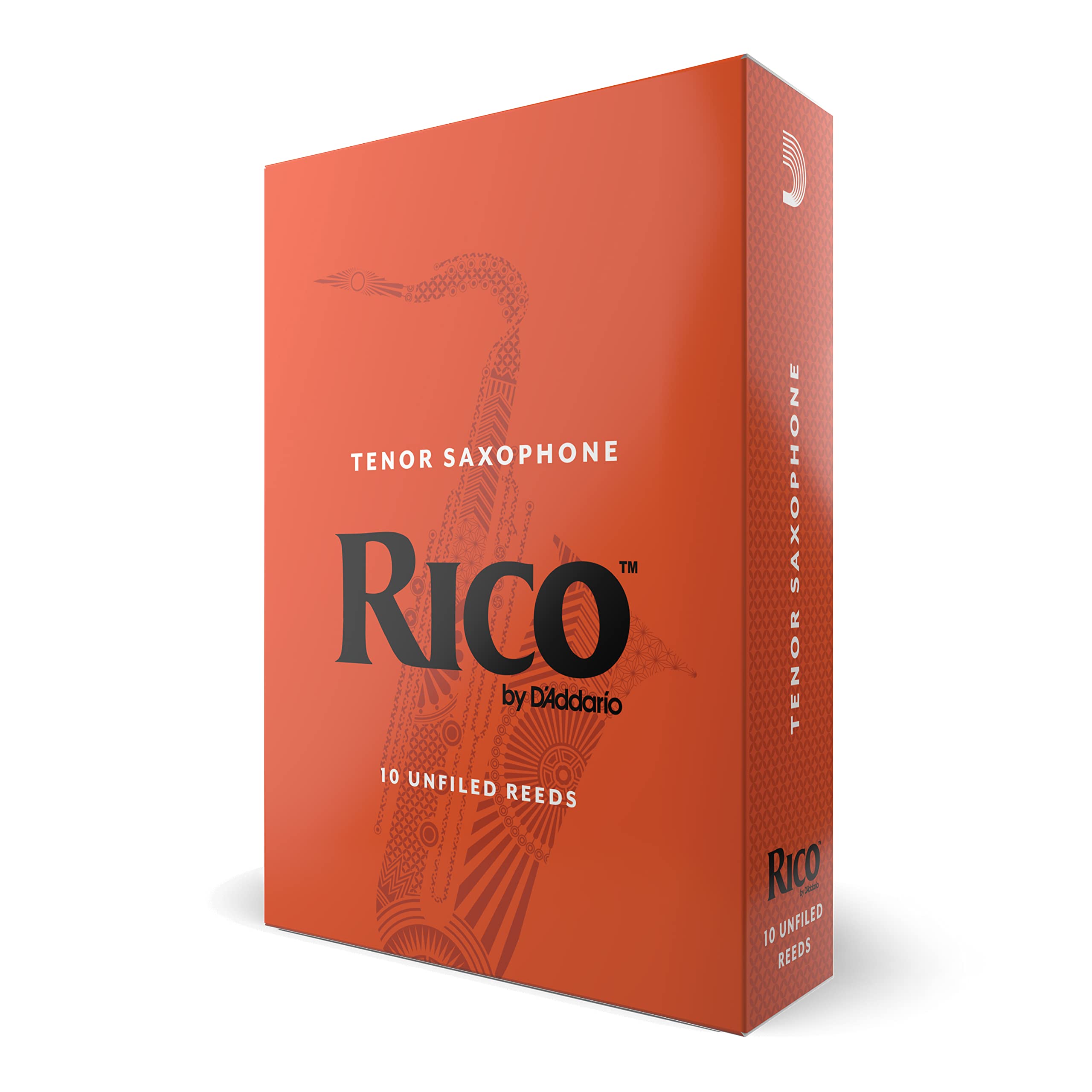 Rico Tenor Saxophone Reeds   Tenor Sax Reeds   Unfiled Cut, Thinner Vamp For Ease Of Play   Strength 2.0 10 Pack