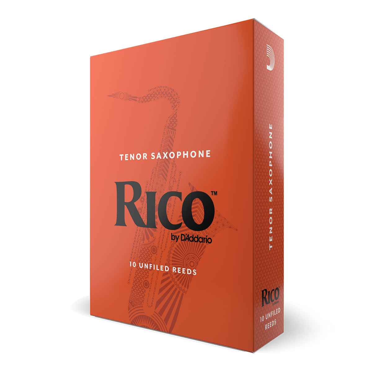 Rico Tenor Saxophone Reeds - Tenor Sax Reeds - Unfiled Cut, Thinner Vamp For Ease Of Play - Strength 2.5-10 Pack