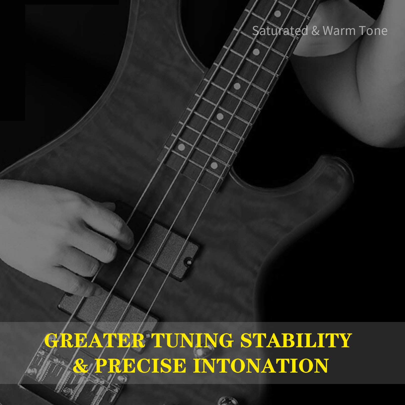 Flatwound Bass Guitar Strings   Coated Hexagonal High Carbon Steel Core Bass Strings   For Bass Guitar 4 String   45 100 Gauge