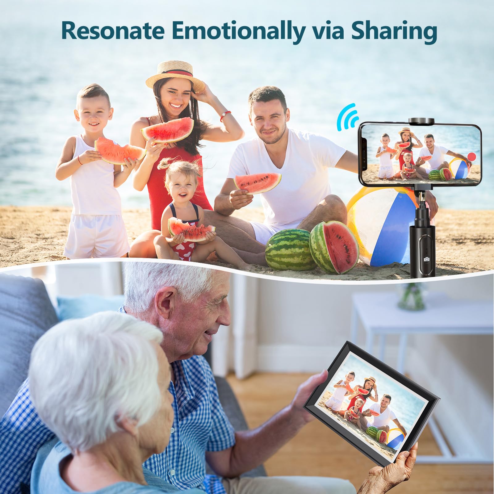 Atatat 10.1 Inch Wifi Digital Photo Frame, Electronic Smart Picture Frame With Ips Touch Screen, Internal 32Gb Storage & Multi U