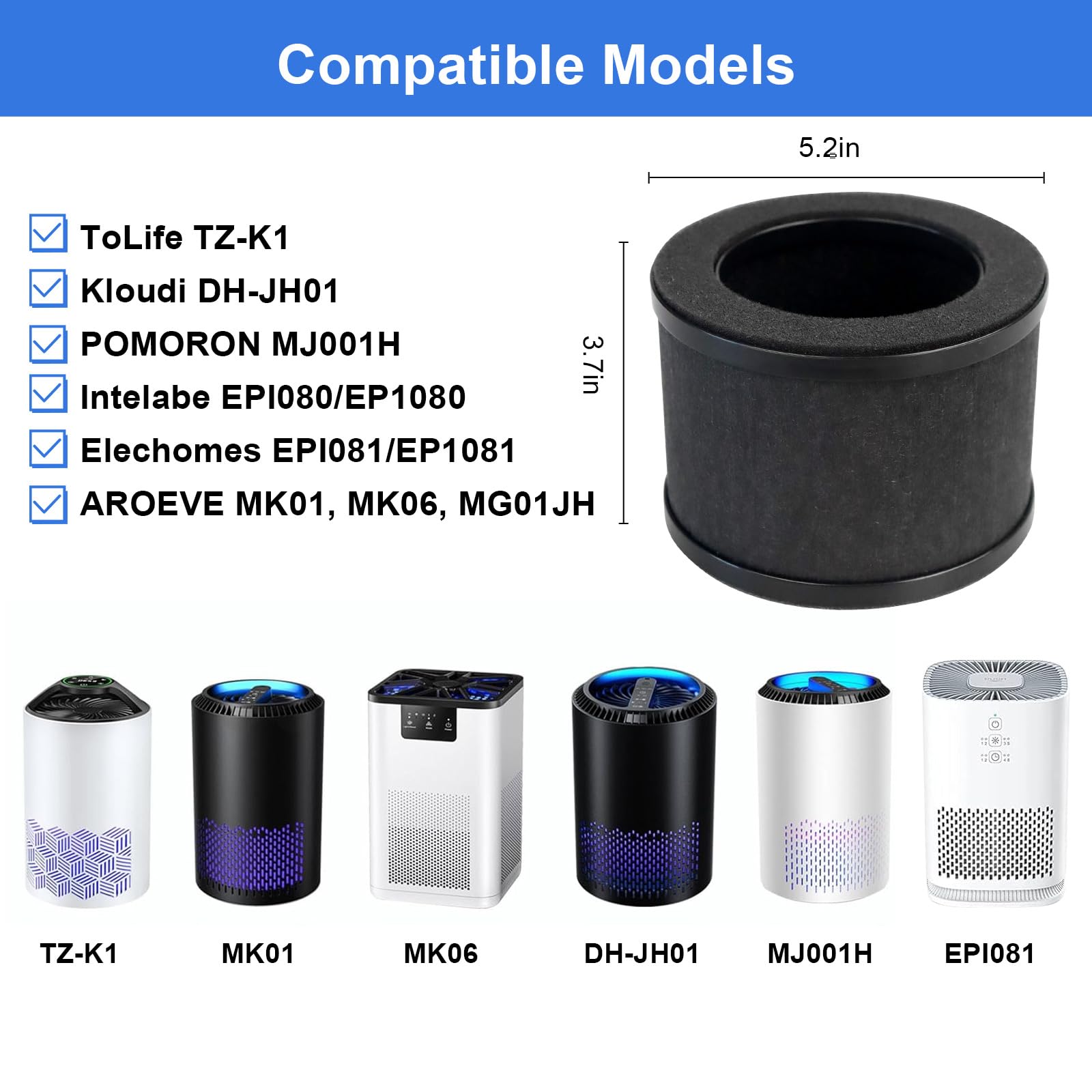 3 Pack Tz K1 Replacement Filters Compatible With Tolife Tz K1 Filter And With Freaire & Aroeve Mk01 Mk06 Mg01Jh Filter 3 In 1 Fi