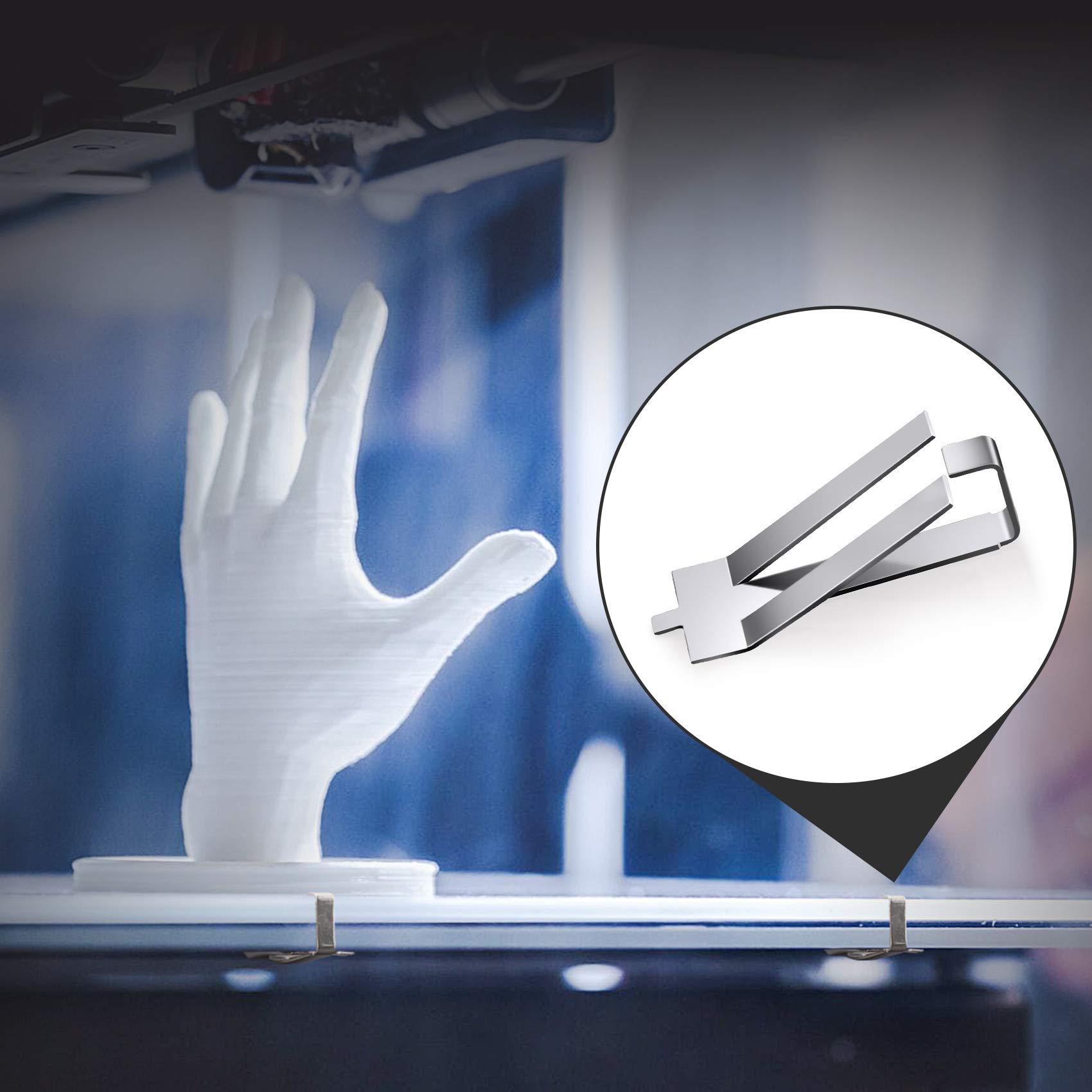 Pagow 20Pcs Glass Bed Spring Turn Clips For Ender 3 Pro, Ender 3S, Ender 5 Pro, Cr 20 Pro, Cr 10S Pro 3D Printer