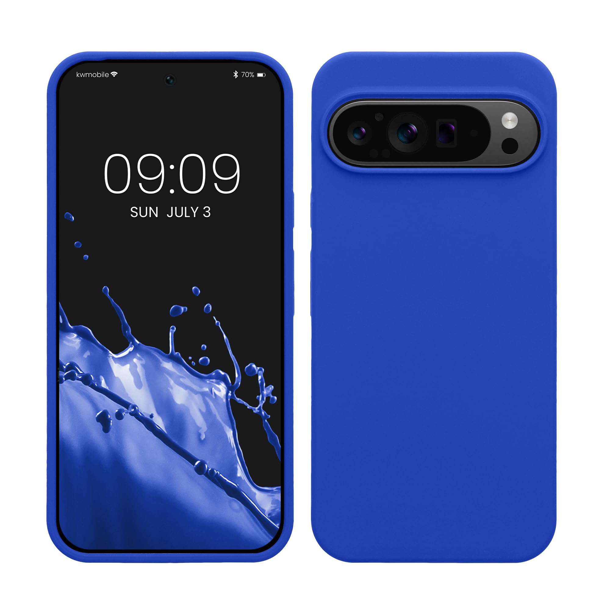 kwmobile Case Compatible with Google Pixel 9 Pro XL Case - TPU Silicone Phone Cover with Soft Finish - Baltic Blue