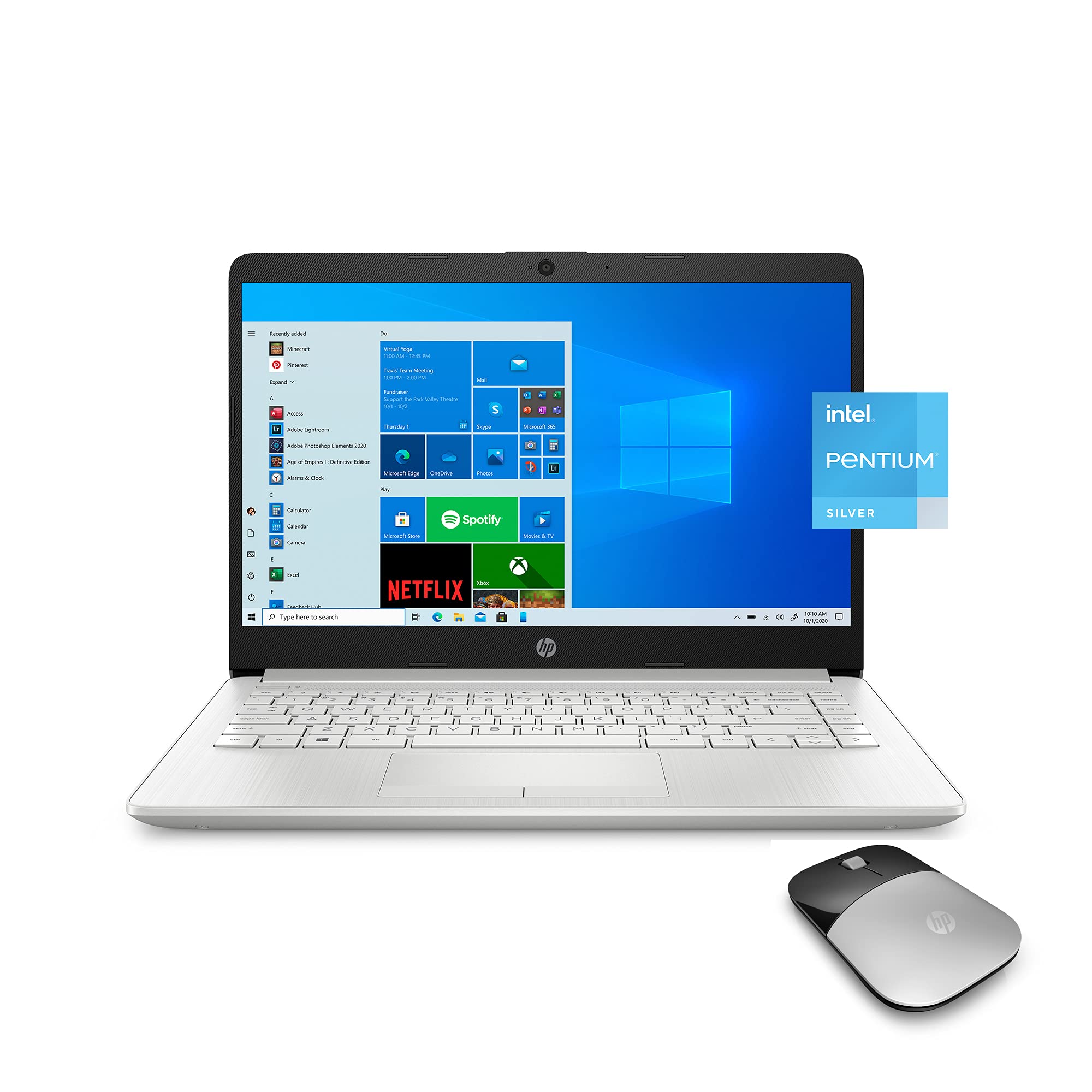 Flagship 2019 HP 14' FHD Laptop | Intel Quad Core Pentium Silver N5000 Up to 2.7Ghz |4GB DDR4 | 64GB eMMC SSD | Office 365 Personal 1yr | Win 10 S| Support up to 256G Micro SD Extra Storage