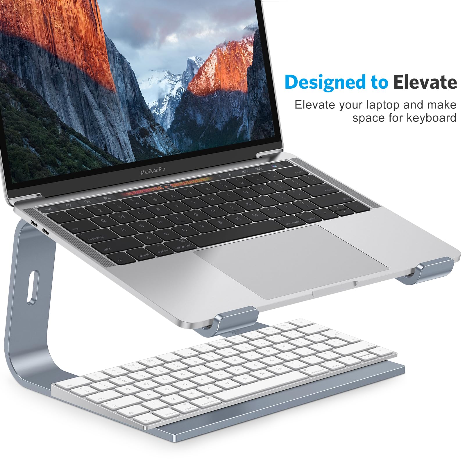 Omoton Laptop Stand For Desk, Detachable Laptop Riser, Aluminum Laptop Holder, Compatible With Macbook Air/Pro, Dell, Hp, And All Laptops (11 16 Inch), Coolgrey