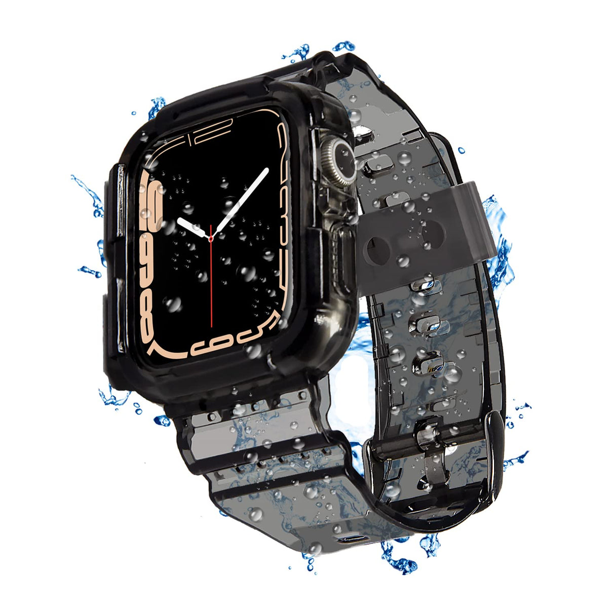 Blingbrione Compatible Apple Watch Band With Case 38Mm/40Mm/41Mm Jelly,Shockproof Impact Rugged Protector Bumper Cover With Tpu