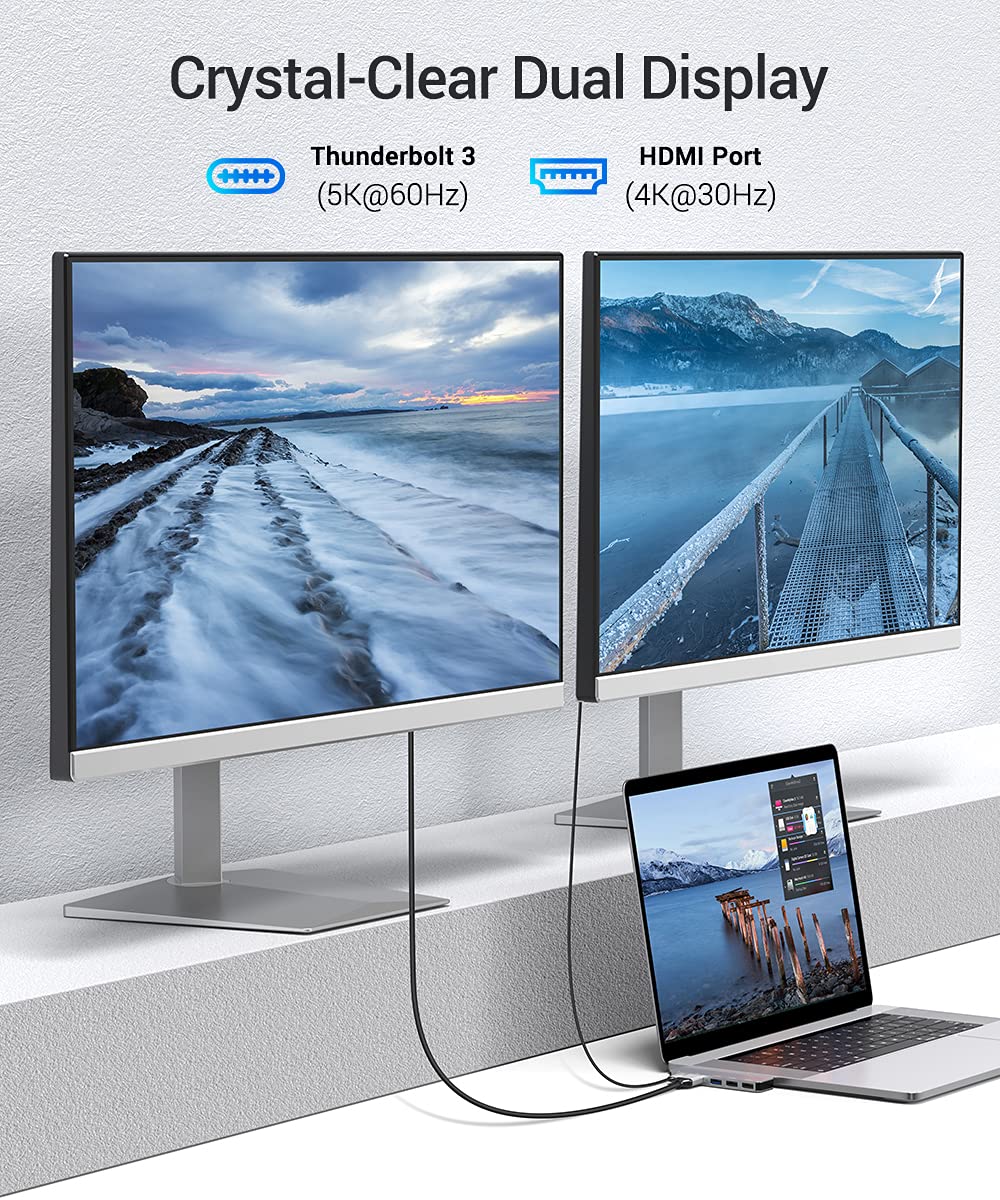 Raycue Usb C Adapter For Macbook Pro/Air, Macbook Adapter Hdmi, Macbook Air M1 Usb Multiport Usb C Hub With 4K Hdmi, Thunderbolt