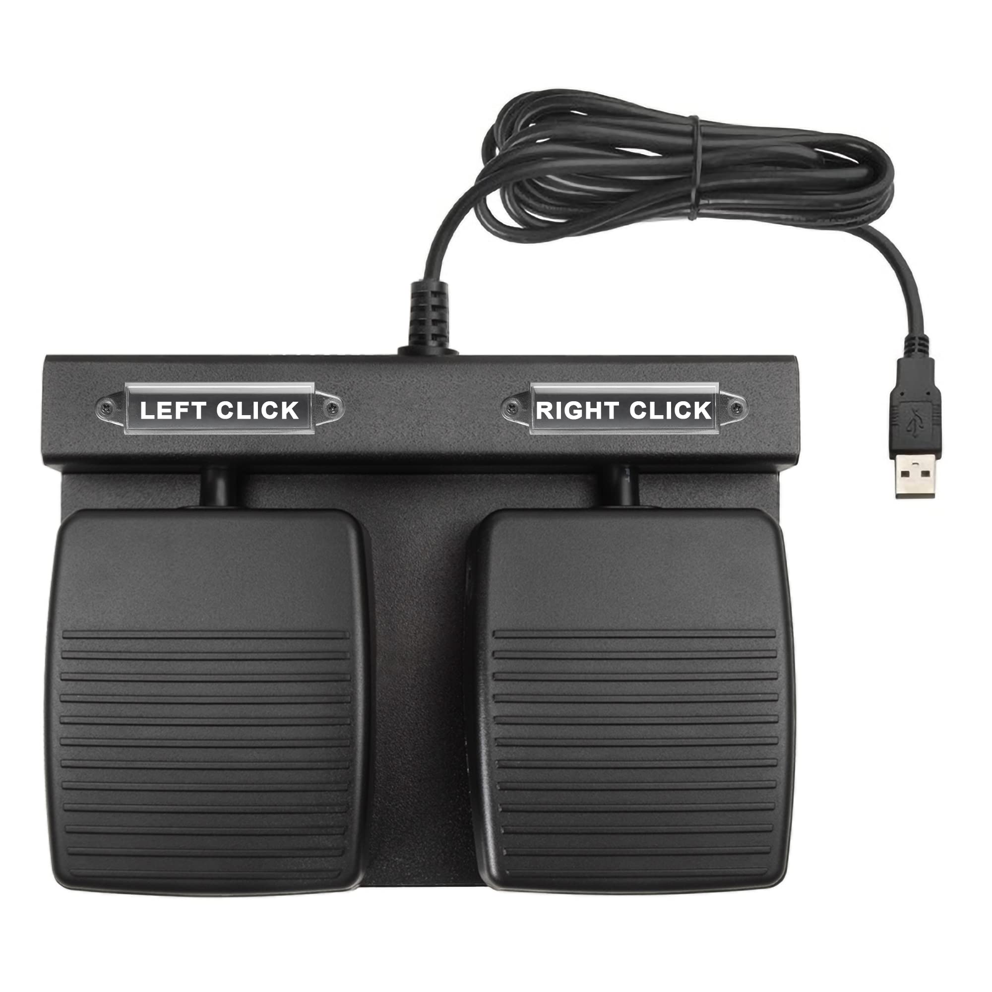 ECS USB Dual Foot Pedal - Left & Right Mouse Click, Presentations, Ergonomic Design, Heavy Duty Metal Base, Plug & Play, Compati