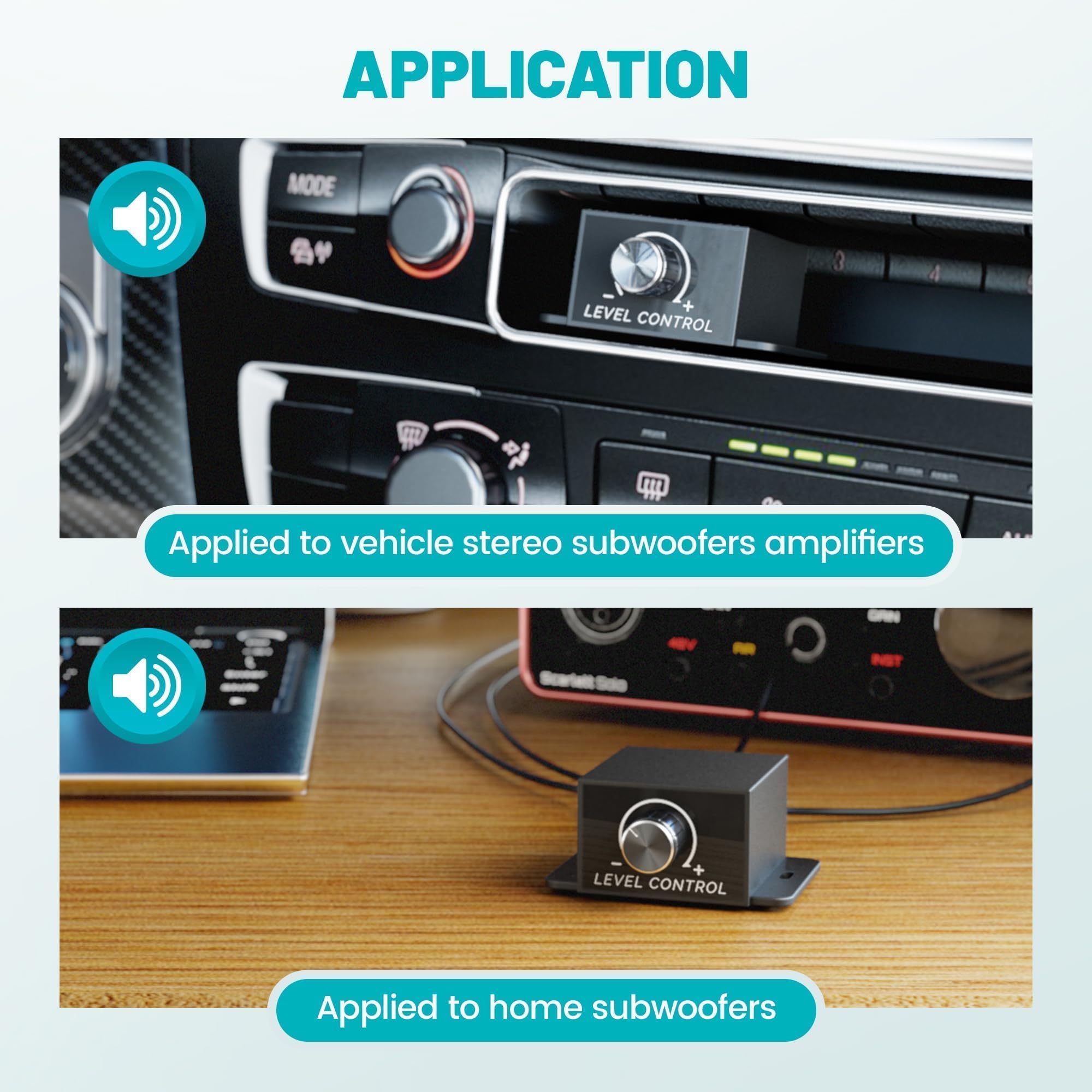 Nuith Universal Car Amplifier Rca Level Controller, Car Audio Bass Control Knob, Sub Amp Volume Control Cable For Car, Motorcycl