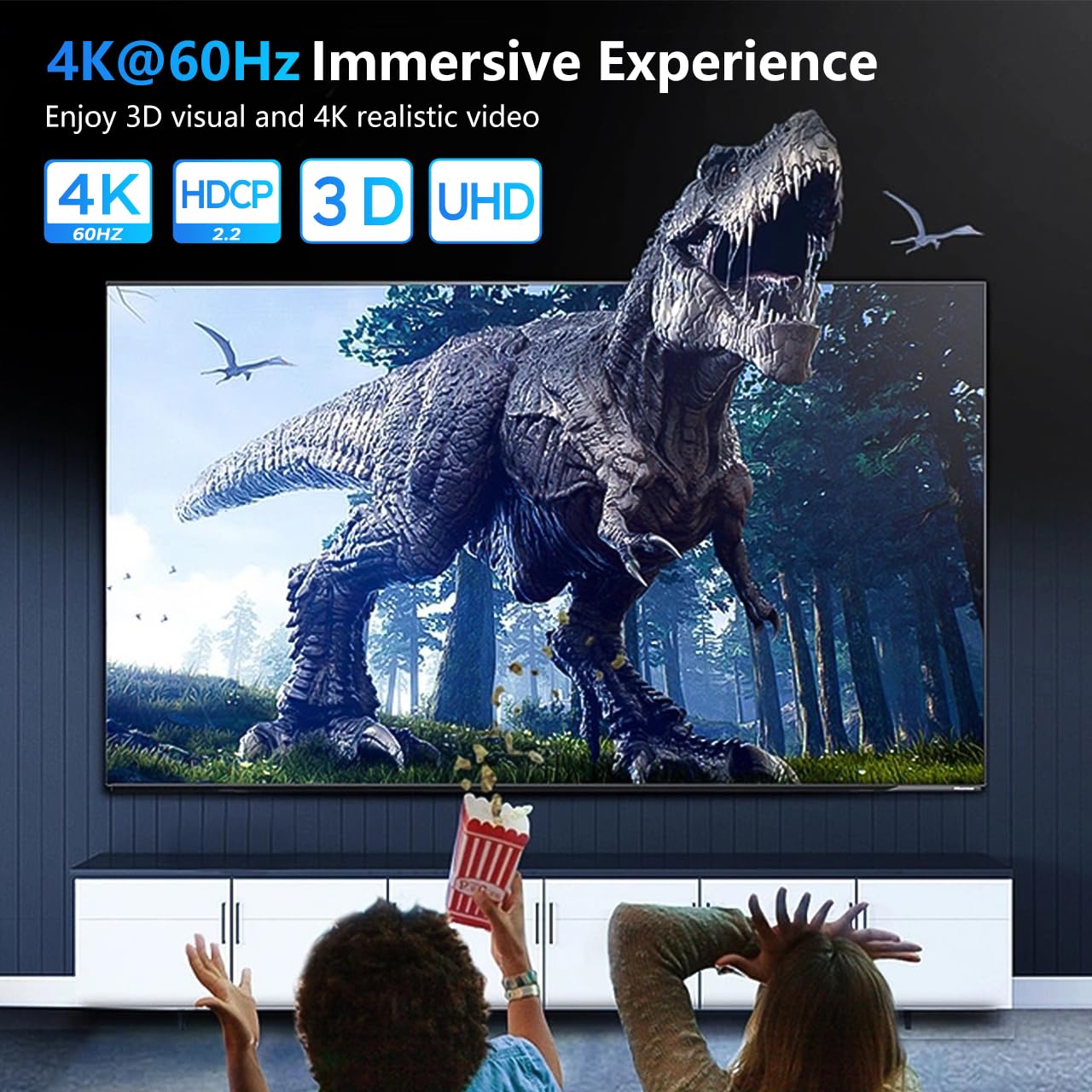 Qingler Hdmi Switch Splitter 4K@60Hz, Aluminum Bidirectional Hdmi Switcher 2 In 1 Out, Hdmi Splitter 1 In 2 Out Supports 3D Hdr