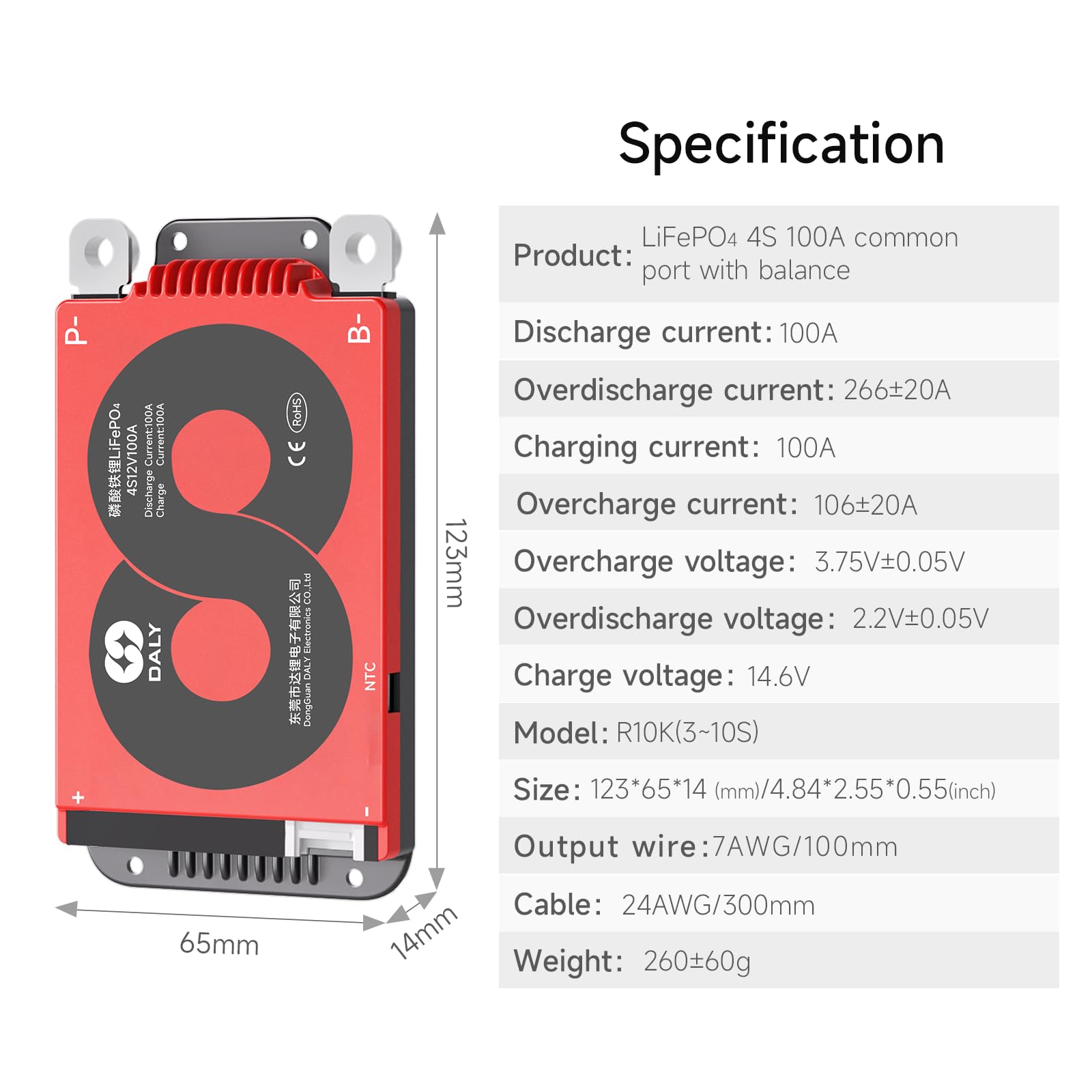 Daly 4S 16S Bms 15A To 200A Protection Board With Balance Wire And Temperature Sensor For Lithium Battery Pack(Lifepo4 4S 12V,10