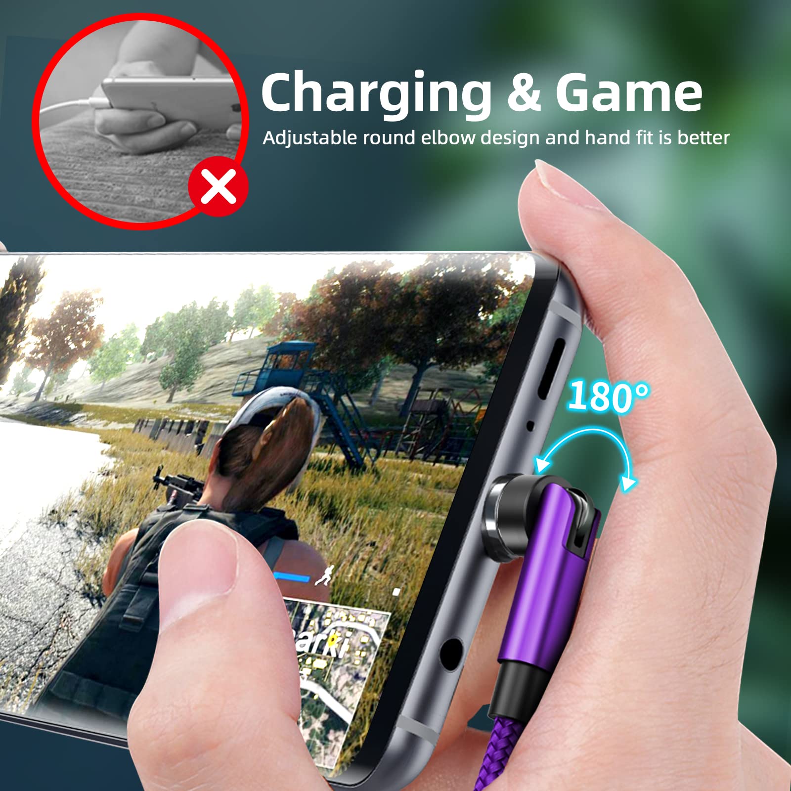 540 Rotation Magnetic Charging Cable 3 In 1 Magnetic Phone Charger [4 Pack, 3Ft/3Ft/6Ft/10Ft] 3A Fast Charging Cable & Data Tran