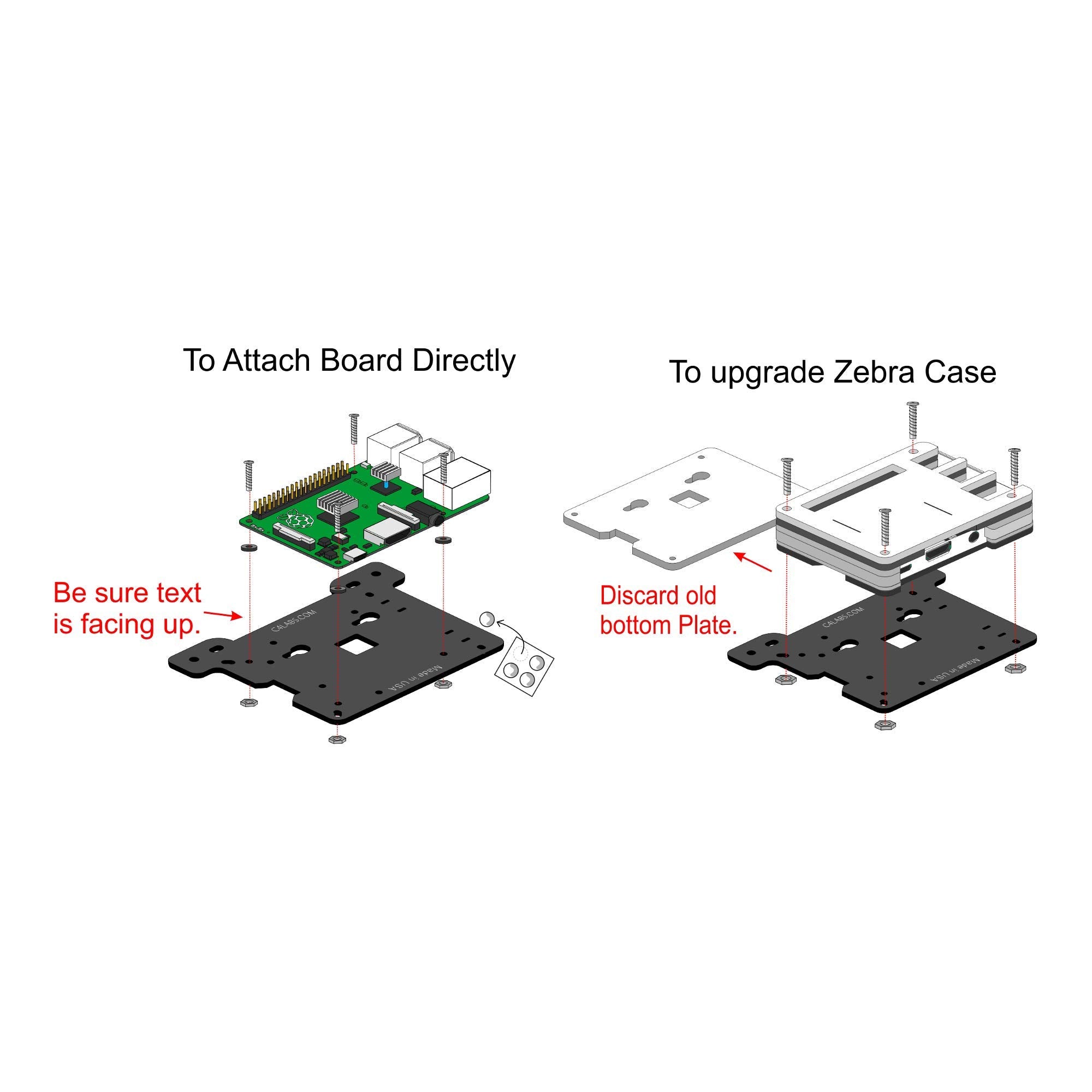 Zebra Vesa Arm Mounting Plate   Acrylic   For Raspberry Pi5, 4 B, 3B+, 3, Pi 2, And Pi B+ Arduino: Black