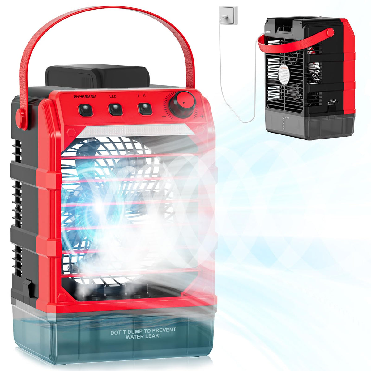 Crtbelfy Battery Powered Misting Fan Compatible For Milwaukee M18 18V (No Battery) Or Usb Input Powered,Cooling Fan With 1600Ml 