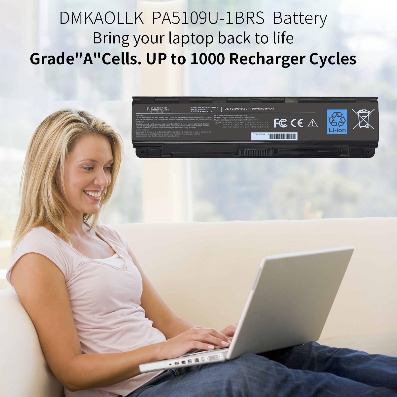 Pa5109U 1Brs Pabas272 Battery For Toshiba Satellite S75 B C75 C75D B C75D C C55 C75D B7100 C75D B7304 C75D A7223 L75 B7150 L75D