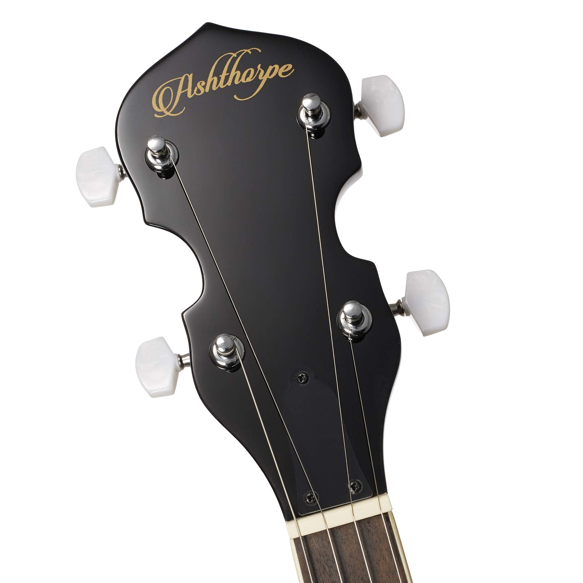 Ashthorpe 5-String Banjo - Full Size With 24 Brackets, Closed Back, Mahogany Resonator, Geared 5Th Tuner, Padded Gig Bag