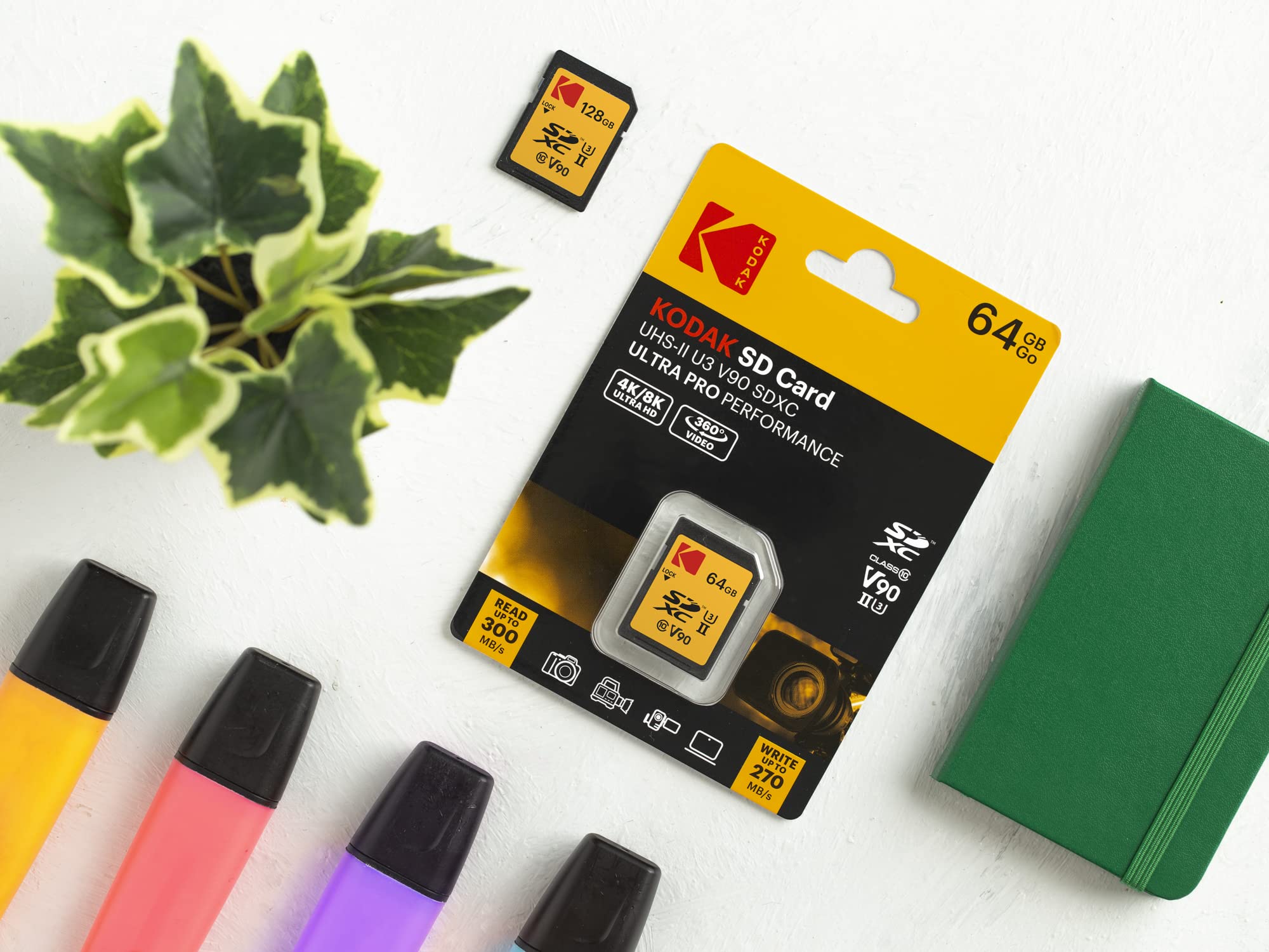 Kodak 64Gb Uhs Ii U3 V90 Ultra Pro Sdxc Memory Card   Up To 300Mb/S Read Speed And 270Mb/S Write Speed