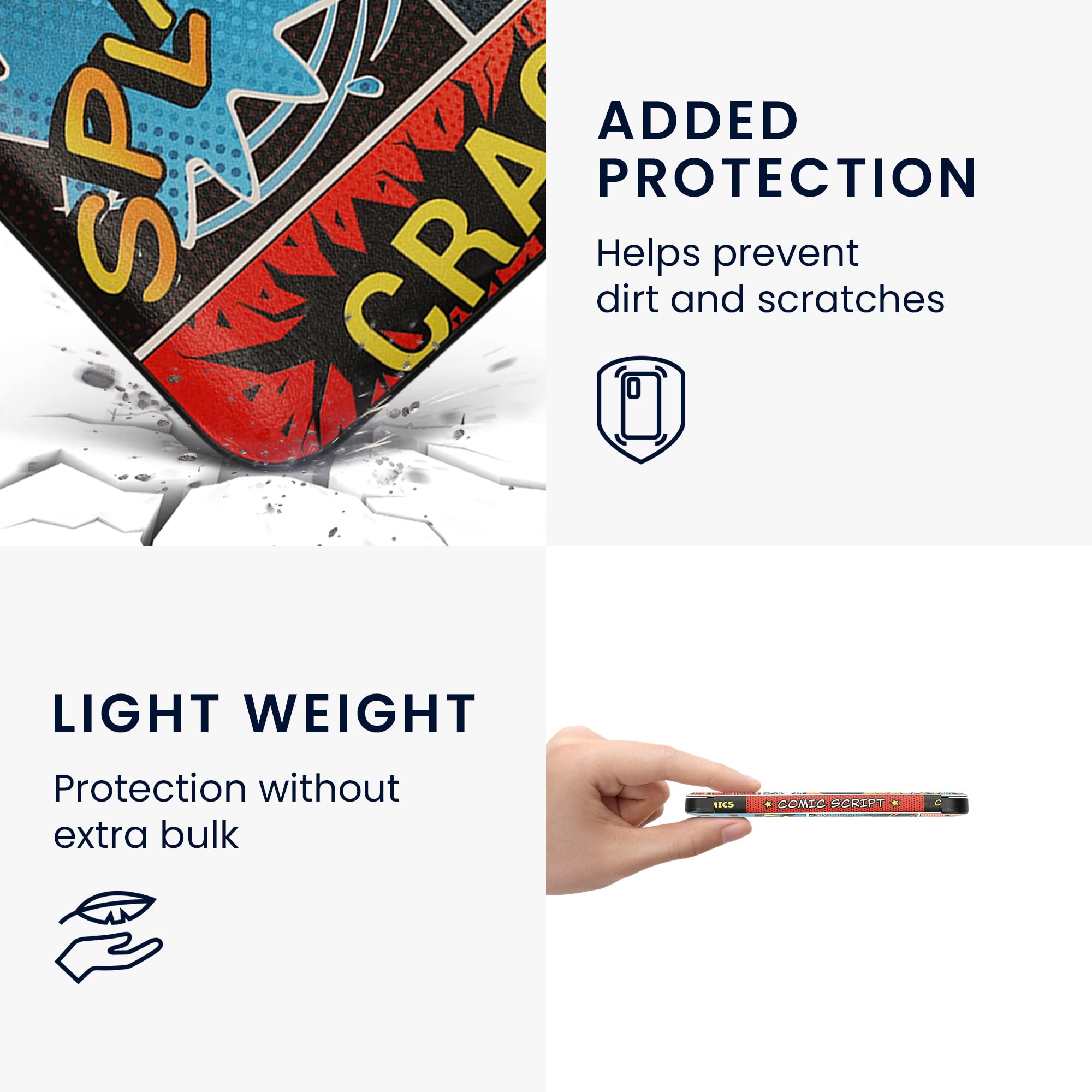 Kwmobile Case Compatible With Kobo Clara 2E / Tolino Shine 4 Case   Ereader Cover   Comic Book Symbols Multicolor