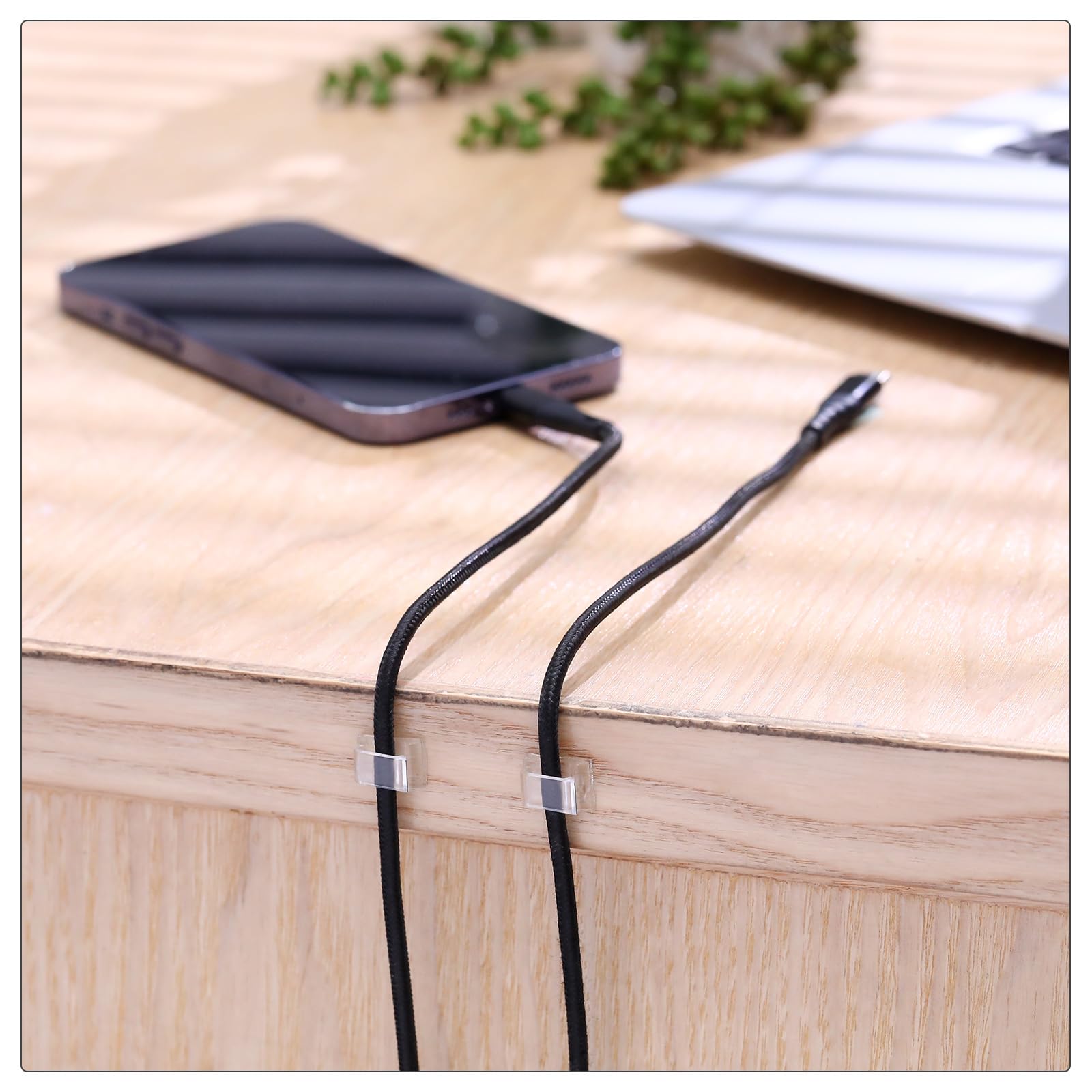 Hicarer 100 Pcs Adhesive Cable Clips Hooks For Outdoor String Lights Clips Wire Clips Cable Management Wire Cord Holder For Hang