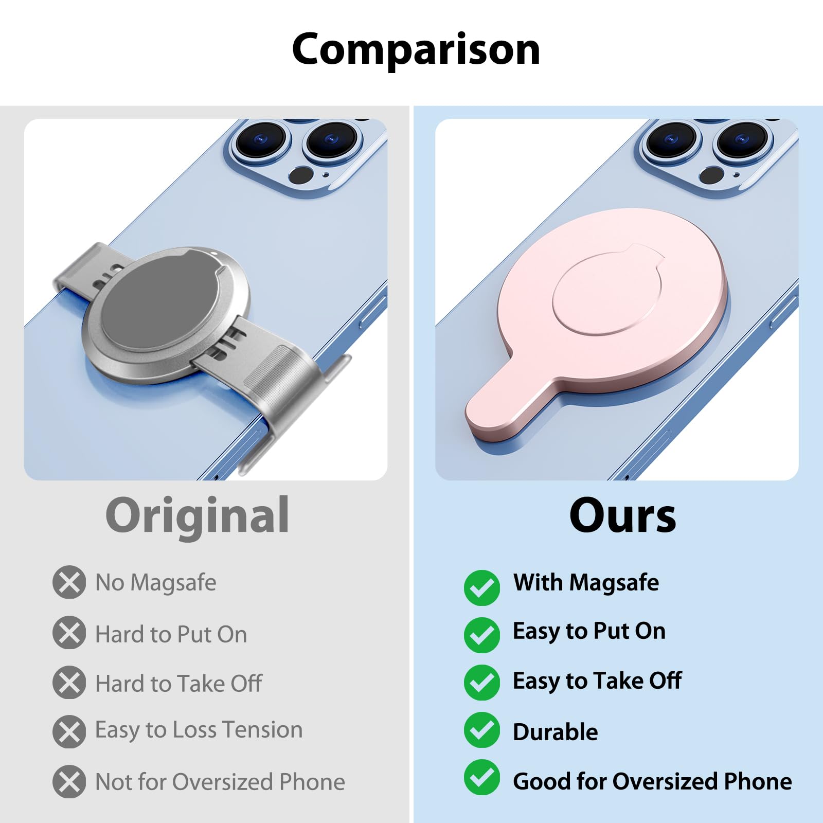 Aerbeis Magnetic Phone Clamp For Dji, Adapter Mount For Dji Gimbal Stabilizer Osmo Mobile 6/ Om 5/ Om 4/ Om 4 Se, Dji Om Accesso