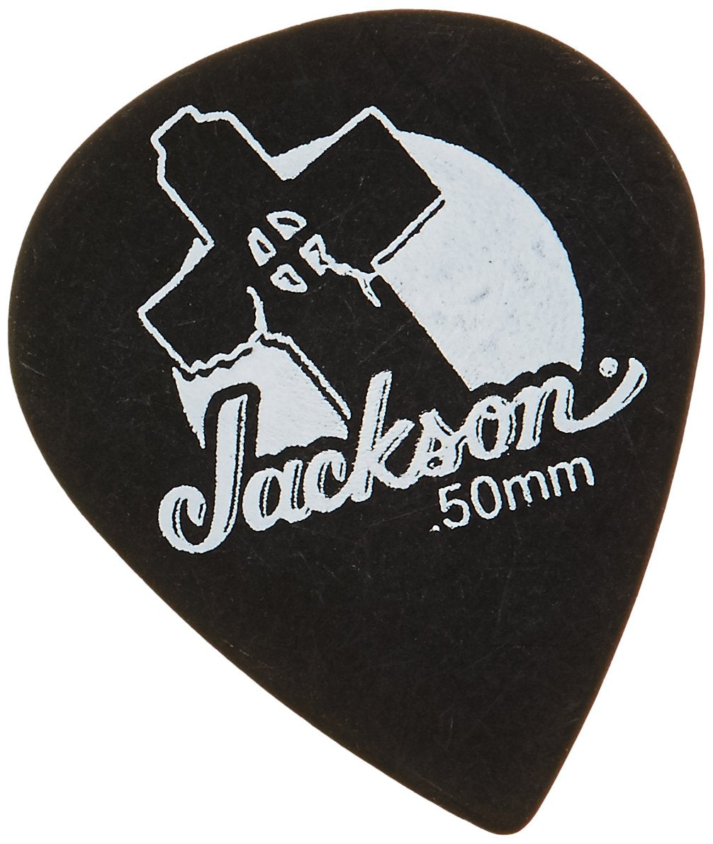Jackson 551 Leaning Cross Picks, Black, Thin .50Mm