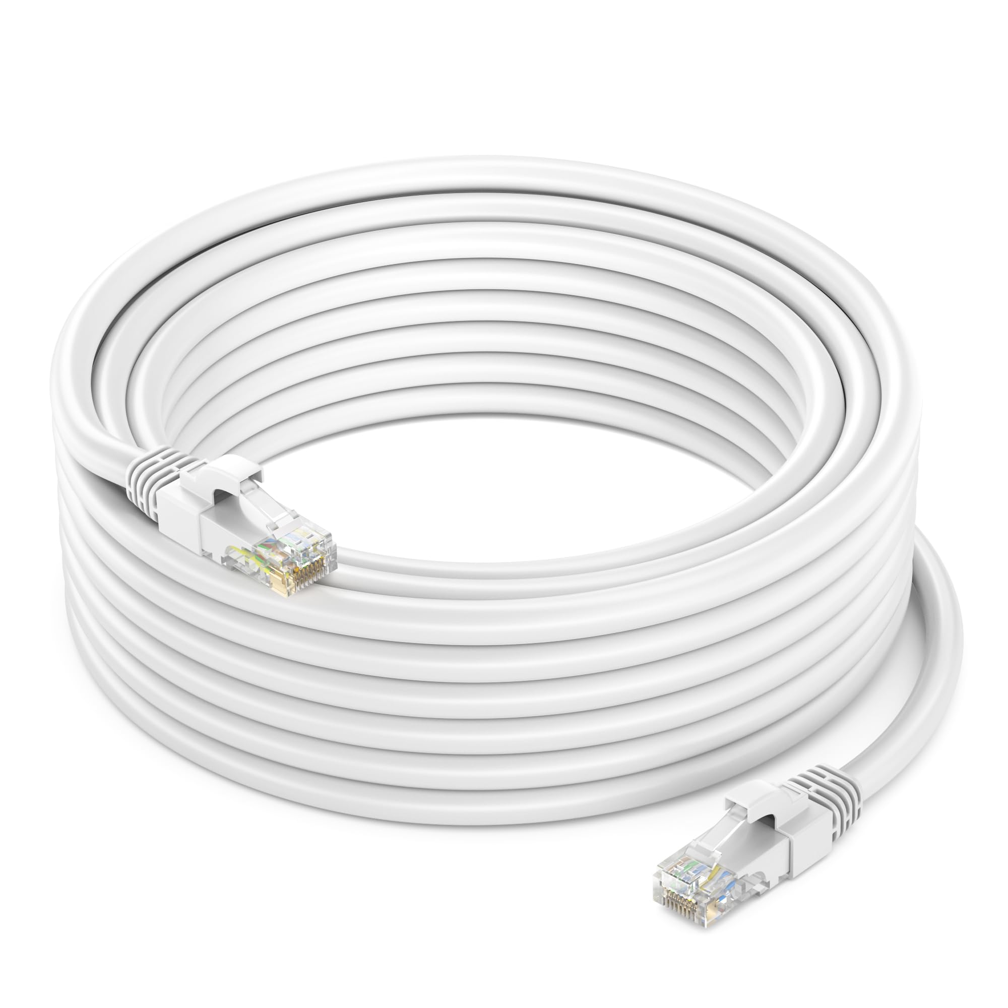 Maximm Cat 6 Ethernet Cable 20 Ft   High Speed Lan Cable, Internet Cable, Patch Cable, And Network Cable   Utp, 10Gbps, 550Mhz Ethernet Cord   White