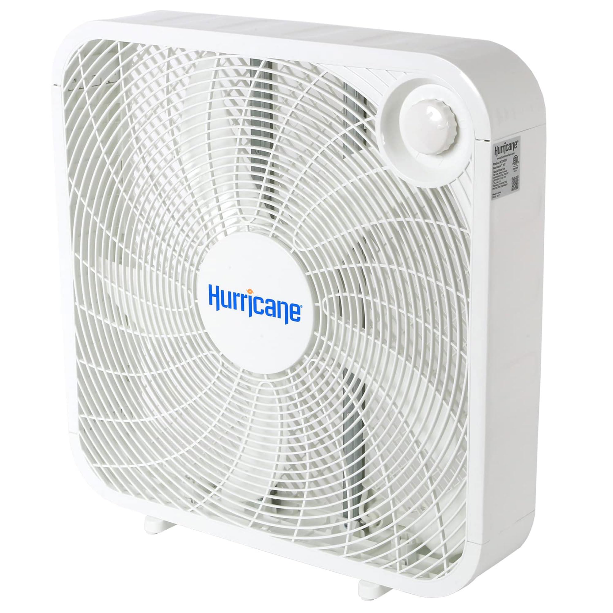 Hurricane Classic 20'' Floor Box Fan   Compact And Portable, Powerful And Quiet 3 Speed Cooling For Home, Greenhouse, Office, Gy