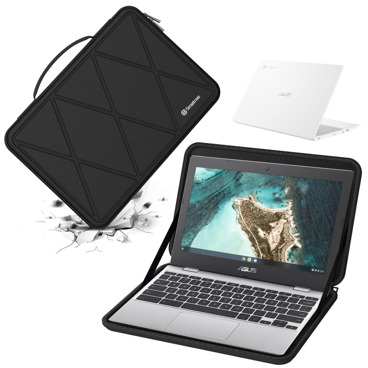 Smatree Hard EVA Protective Sleeve Case Compatible for 11.6 inch ASUS Chromebook CX1 (CX1101), 13.3 inch ASUS ProArt PZ13 (HT5306) Copilot +PC, Laptop Notebook Bag (X8017)