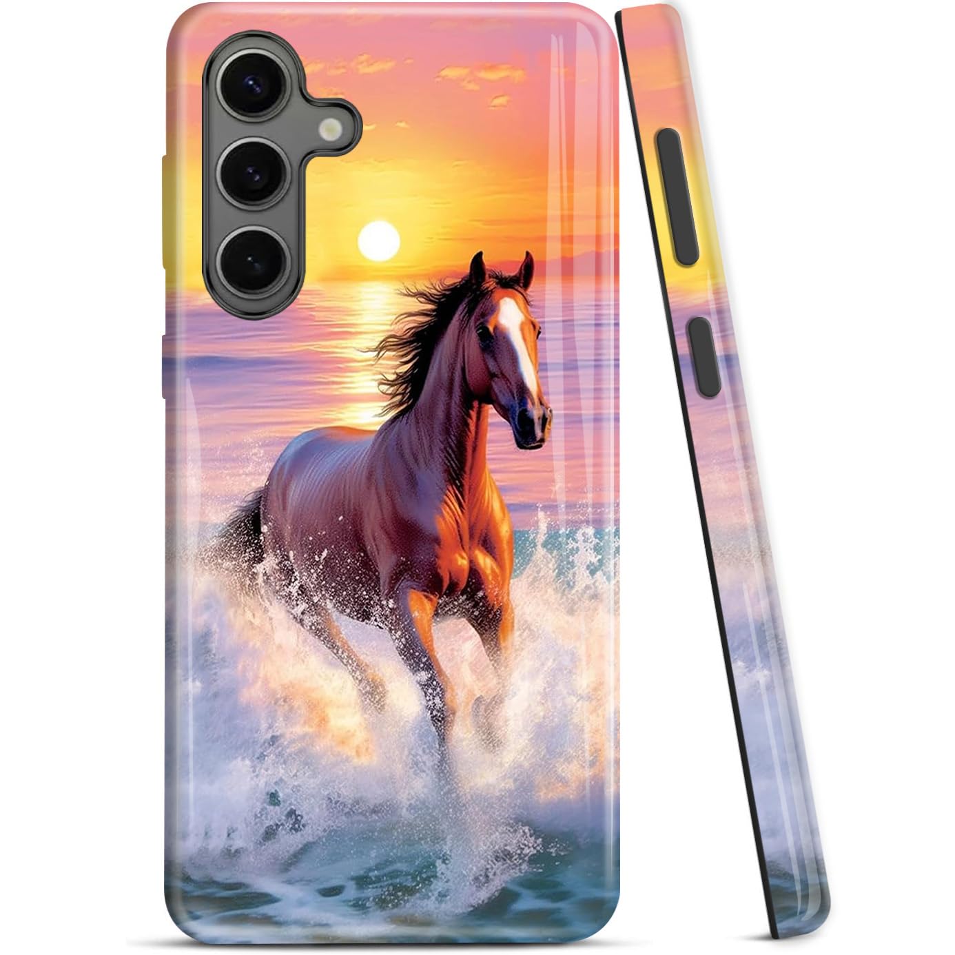 ZISKGZO Compatible for Samsung Galaxy A36 5G Case, 2 Layer Hard Shell Silicone Cover 2 in 1 Shockproof Protective Phone Case,Hor