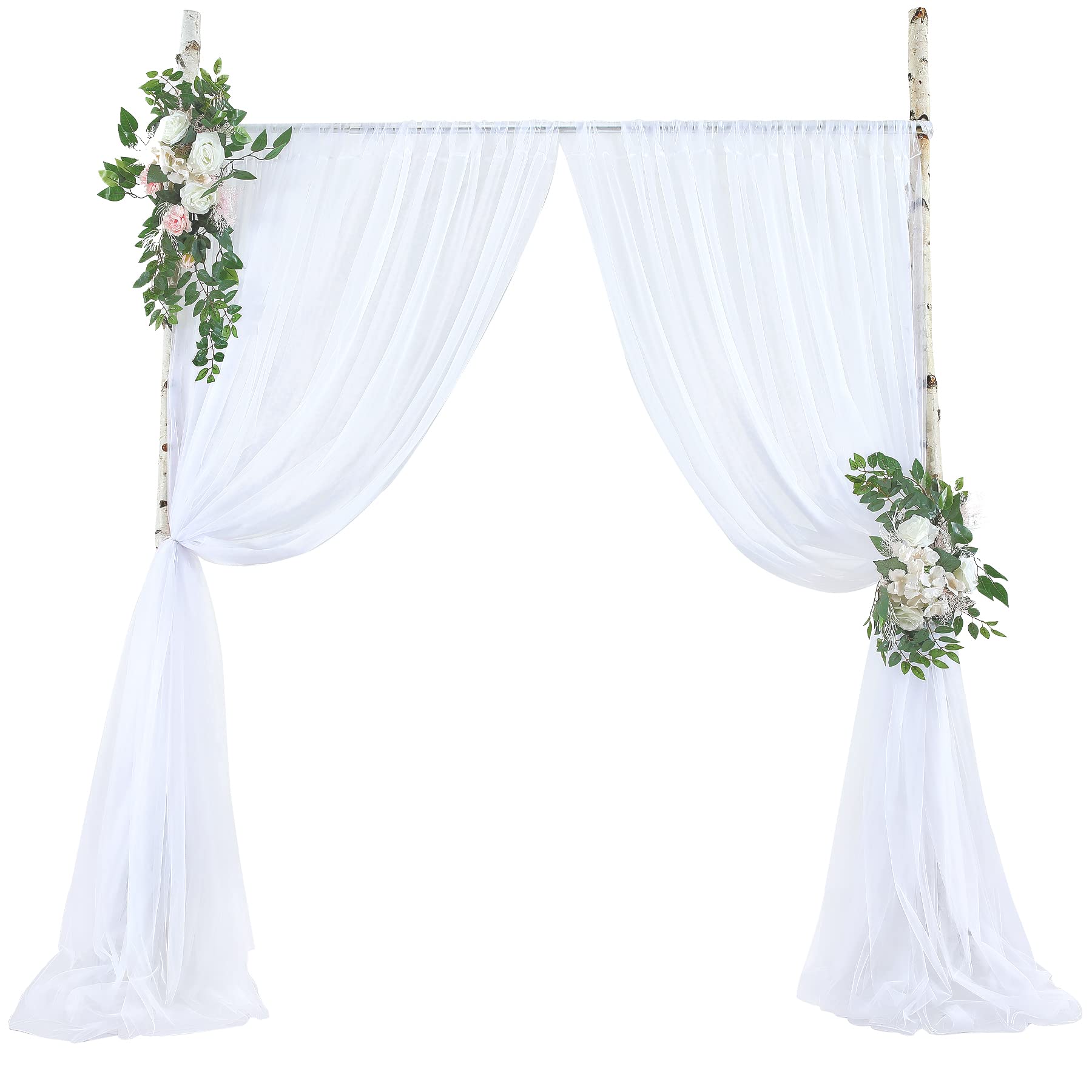 White Backdrop Curtains For Parties Sheer Tulle Backdrop Curtain For Wedding Birthday Party Ceremony Photo Backdrop Curtain For
