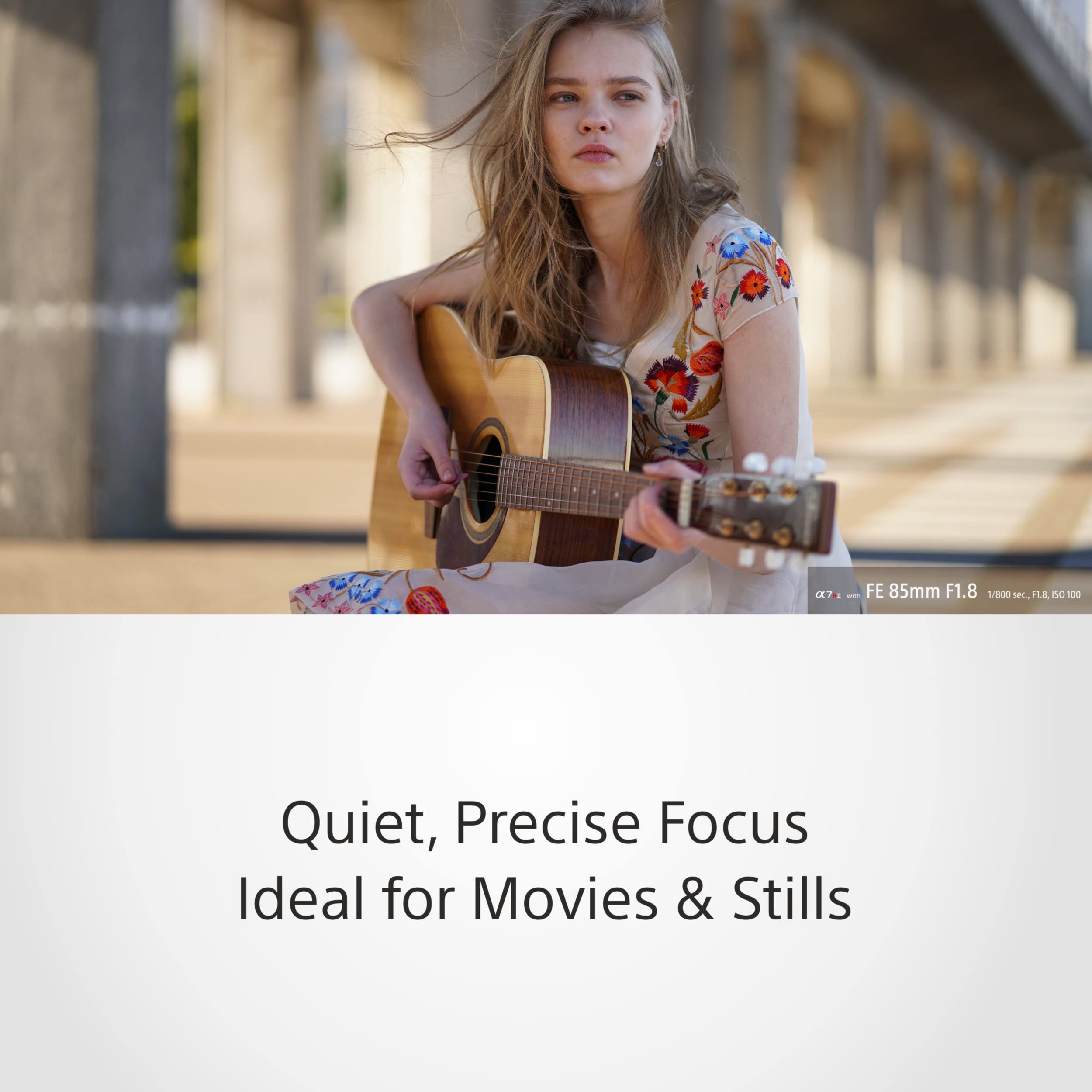 Sony SEL 85F18 Portrait Lens Fixed Focal 85mm F1.8 Full Frame Suitable for A7, ZV E10, A6000 and Nex Series, E Mount Black