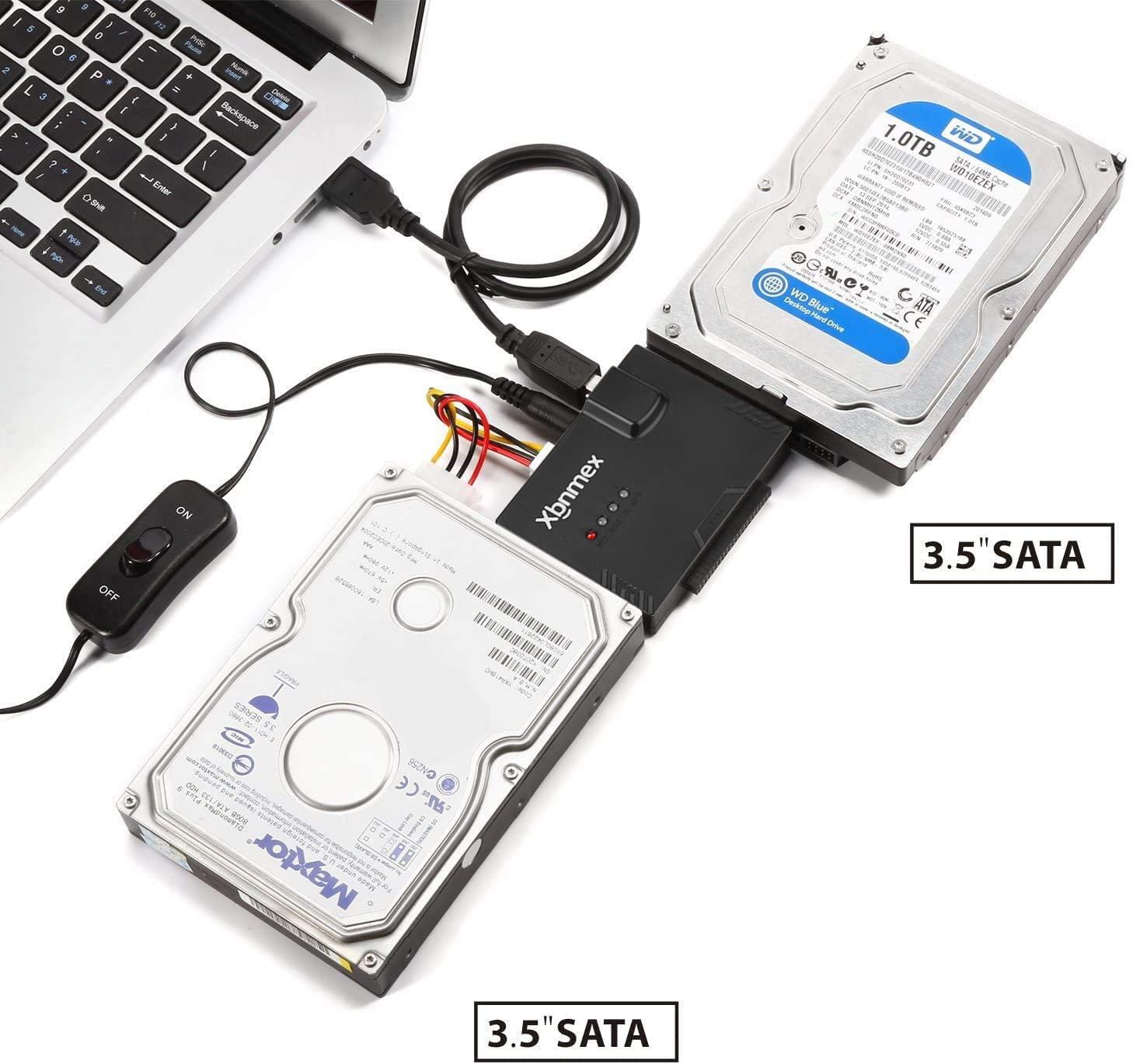Xbnmex Ide Sata To Usb 3.0 Cable Hard Drive Reader Ide Sata Pata Usb 3.0 For Hard Drive Disk Hdd 2.5'' 3.5'' With 12V 2A Externa
