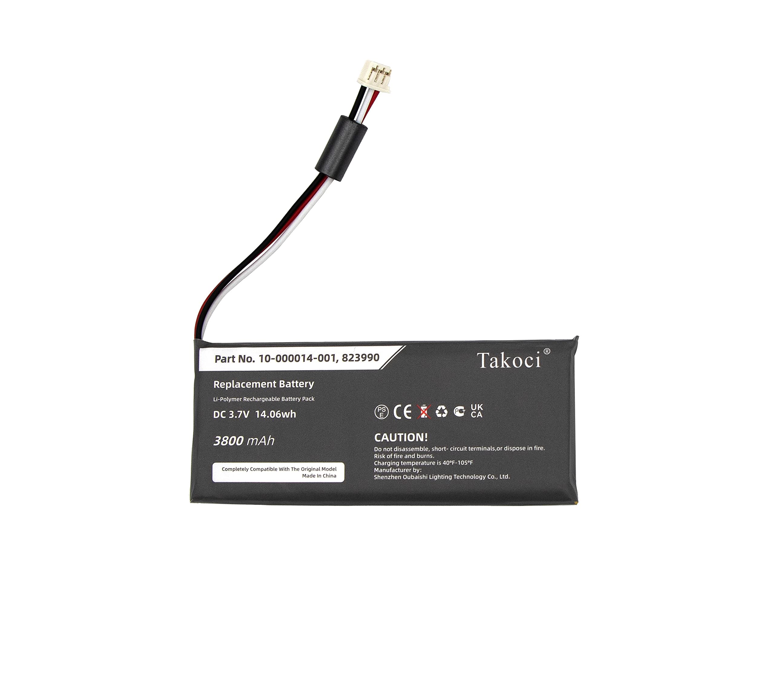 Takoci Replacement Battery For 2Gig Gc3 Panel, Sp1 Gc3, Gc3E Panel, Fit Part No 823990 10 000014 001