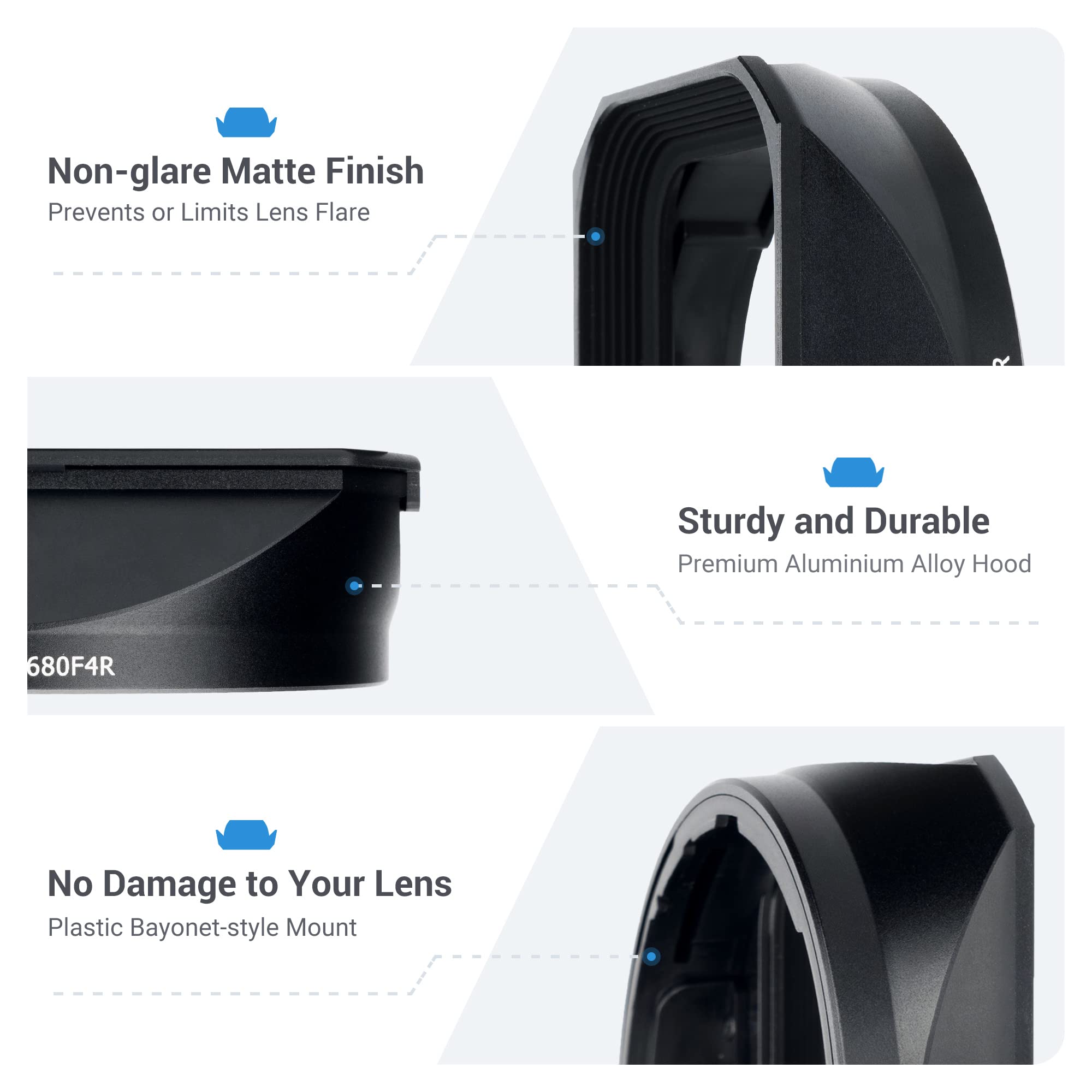 Jjc Metal Square Bayonet Lens Hood Shade For Fuji Fujifilm Fujinon Xf 16 80Mm F/4 R Ois Wr Lens On Fujifilm X T5 Xt5 X T4 Xt4 X