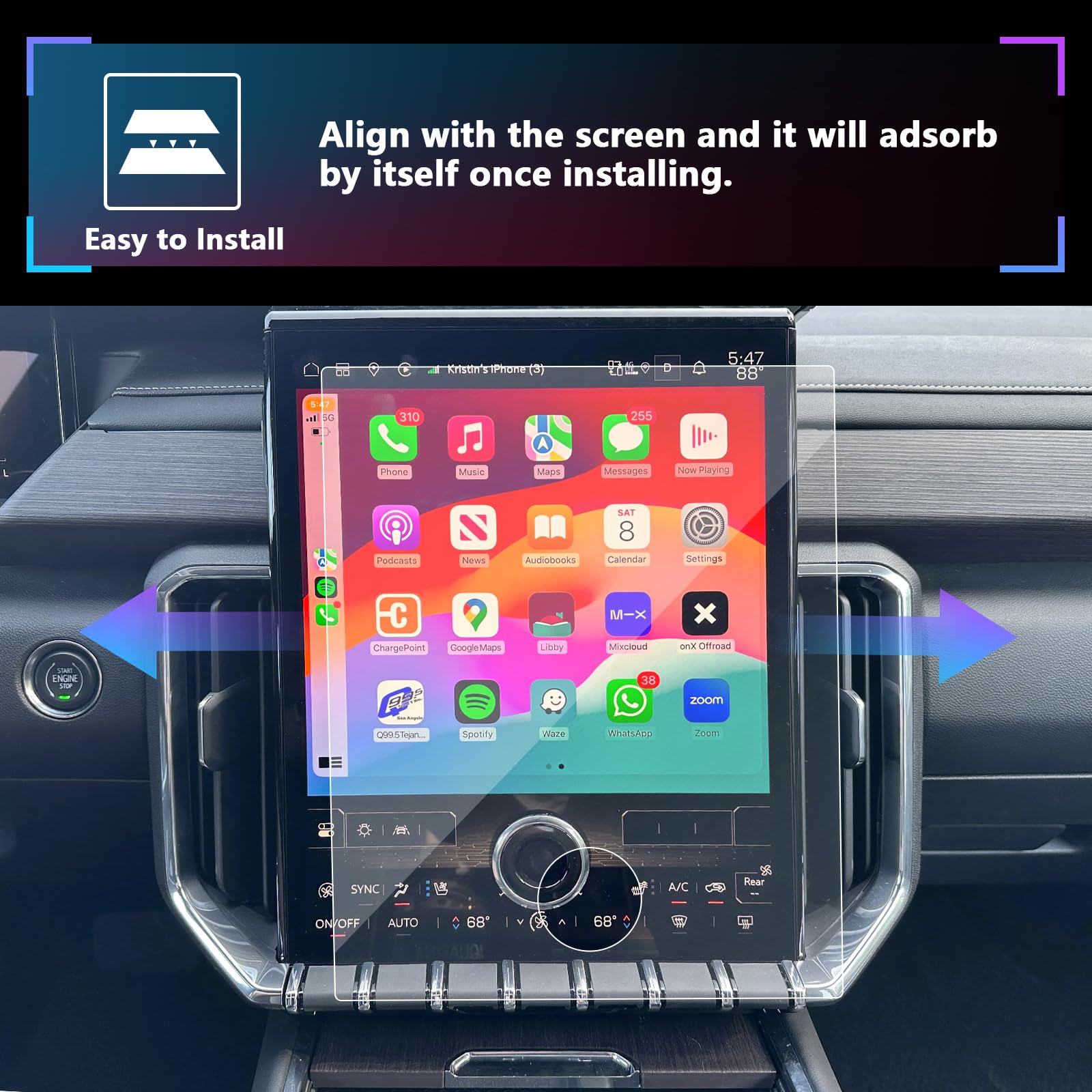 Sxcy For 2024 2025 Gmc Acadia Tempered Glass Screen Protector 2024 2025 Acadia Screen Protector (Elevation/At4/Denali) Navigation Touch Radio Display Screen Protector 15In