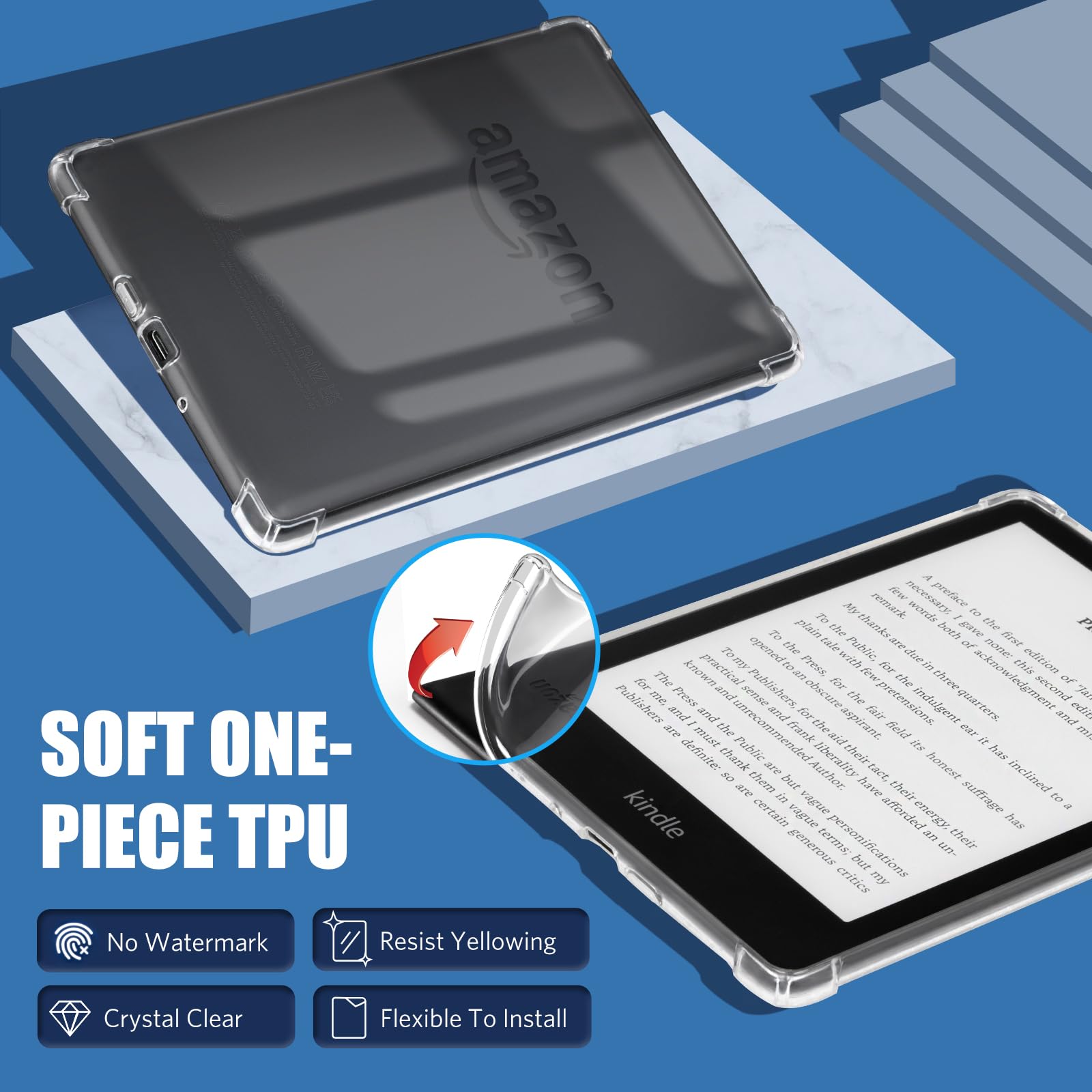 Cobak Clear Case For Kindle Paperwhite 10Th Generation 6'' And Signature Edition 2018 Released,Shockproof Ligthwheight Slim Soft