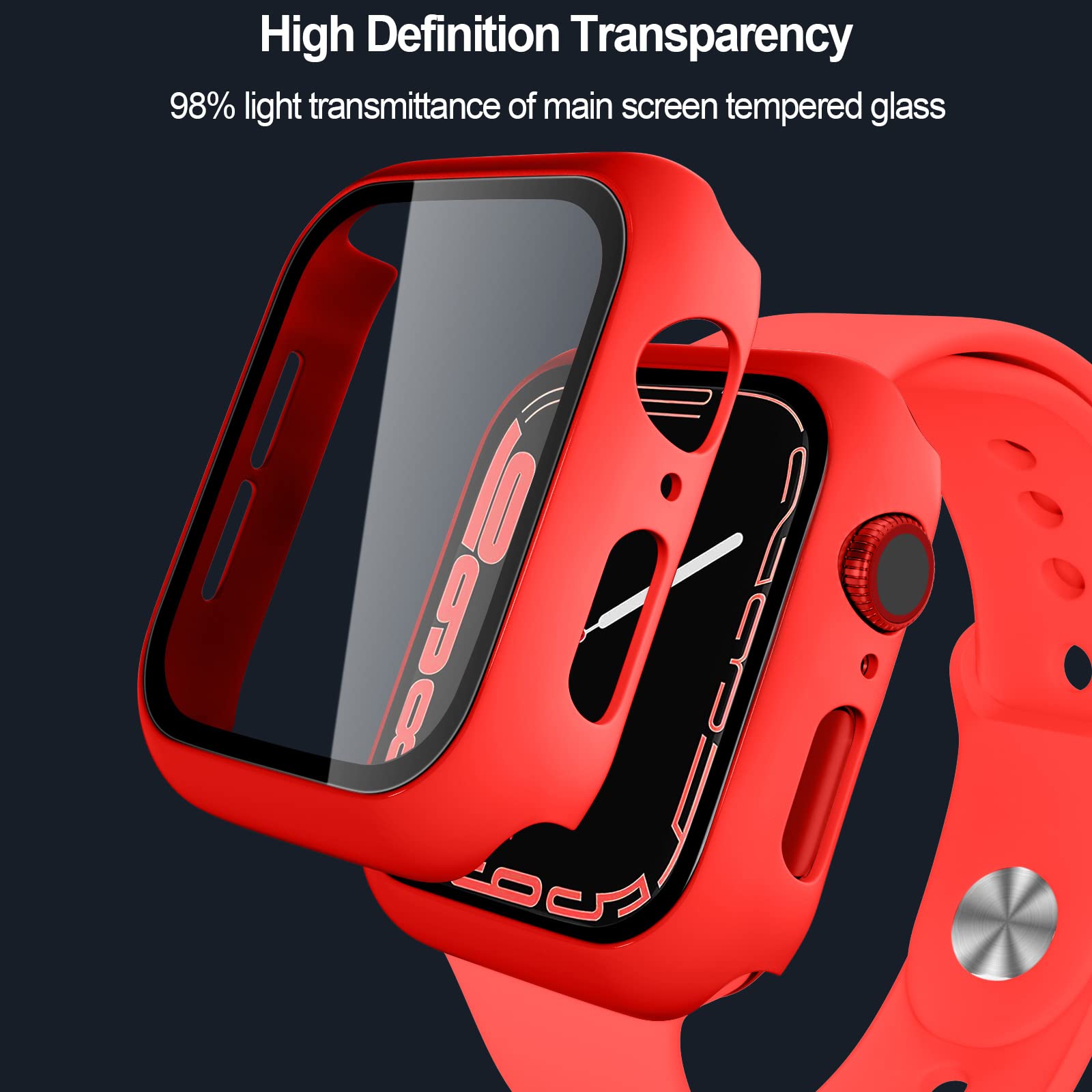 Charlam Compatible With Apple Watch Screen Protector Case 45Mm Series 9 8 7 Iwatch Cover, 3 Pack Hard Pc Edge Bumper Cases Full