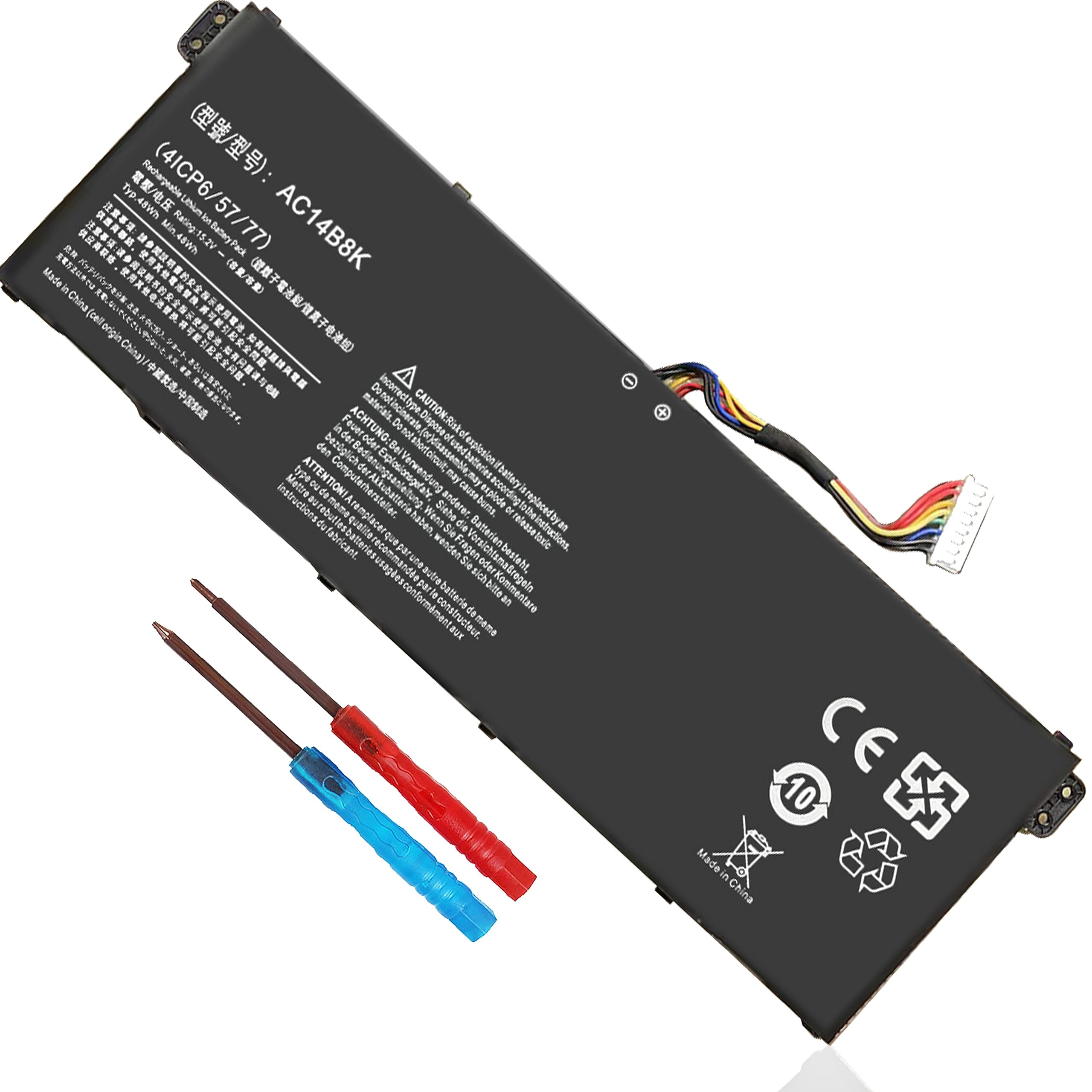 Gomarty Ac14B8K Battery For Acer Nitro 5 An515 51 An515 52 An515 53 Aspire V3 371 V3 111 Es1 111 Es1 512 R3 131T R5 471T R7 371T