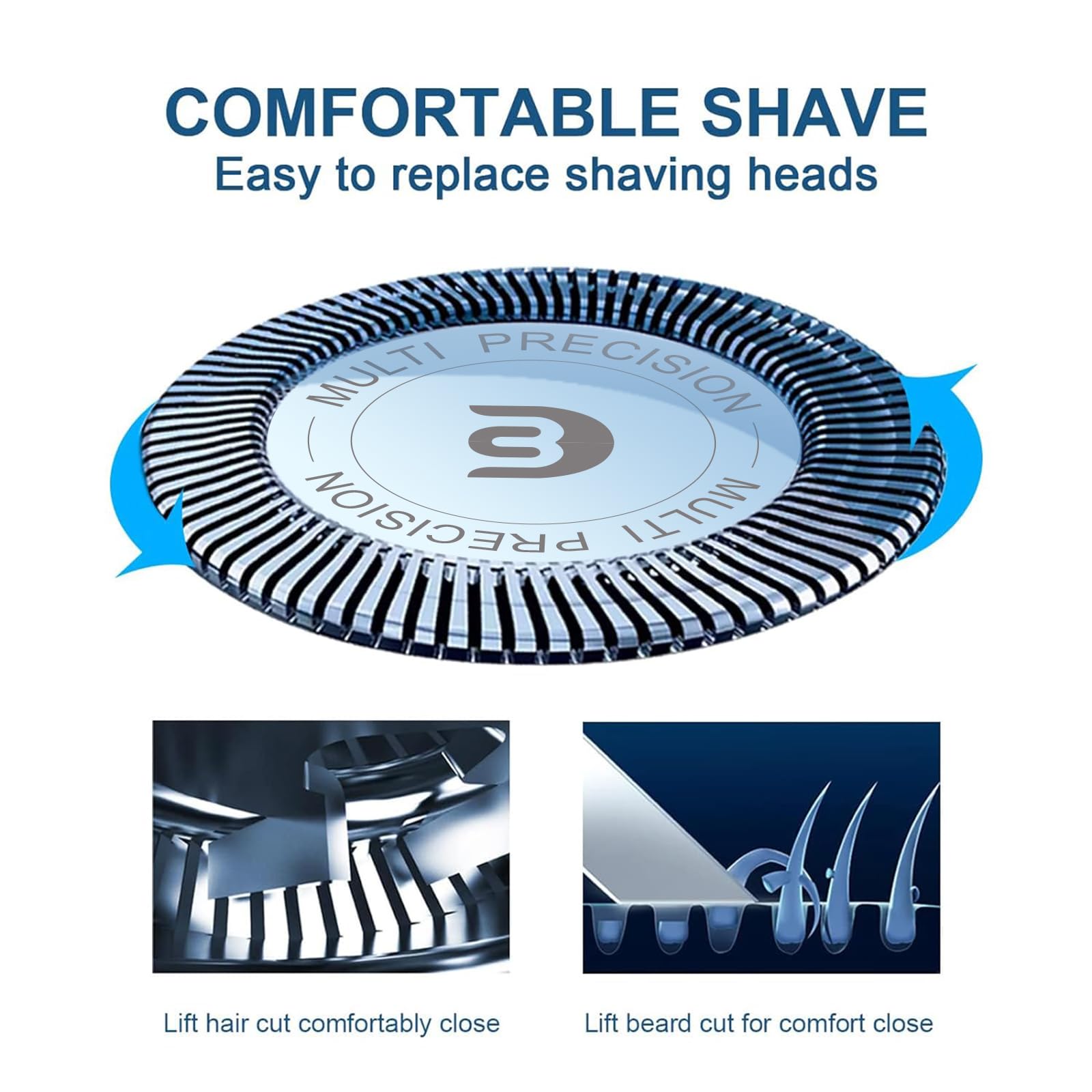 Sh30 Replacement Heads Compatible With Philips Norelco 2300 3800 Series Shaver, Blades For Shaver Series 1000, 2000, 3000 And S7