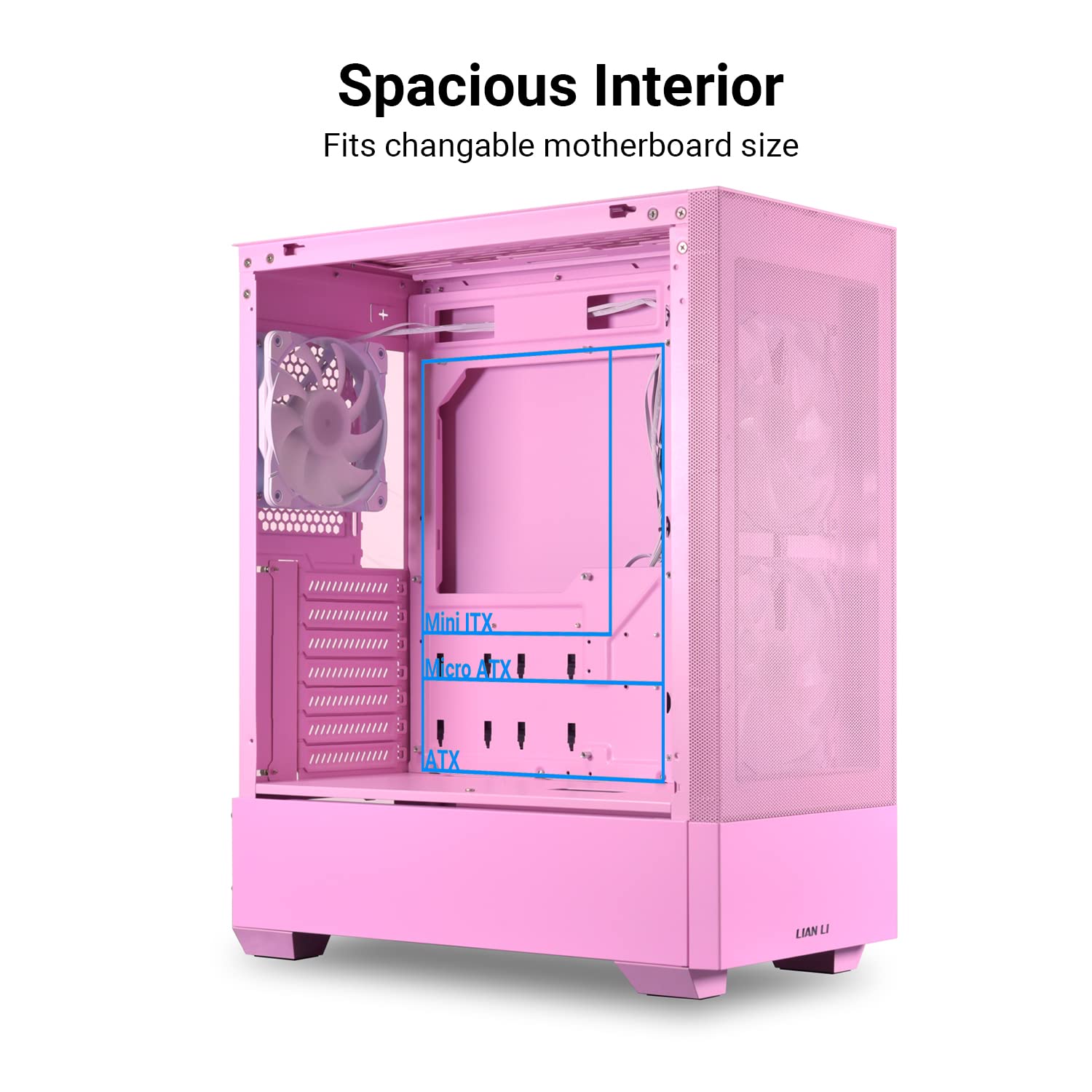 Lian Li High Airflow Atx Pc Case, Rgb Gaming Computer Case, Mesh Front Panel Mid Tower Chassis W/ 3 Argb Pwm Fans Pre Installed,