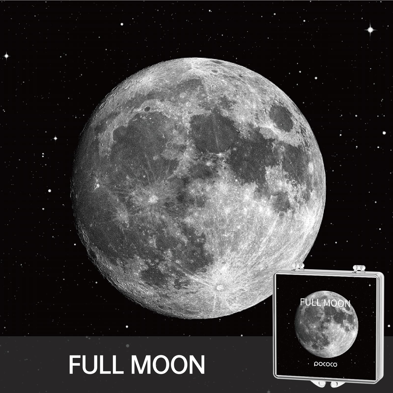 Pococo Moon And Stars Series Galaxy Star Projector Night Light Discs: Realistic Galaxy Patterns, 5K Ultra Hd, 96% Light Transmis