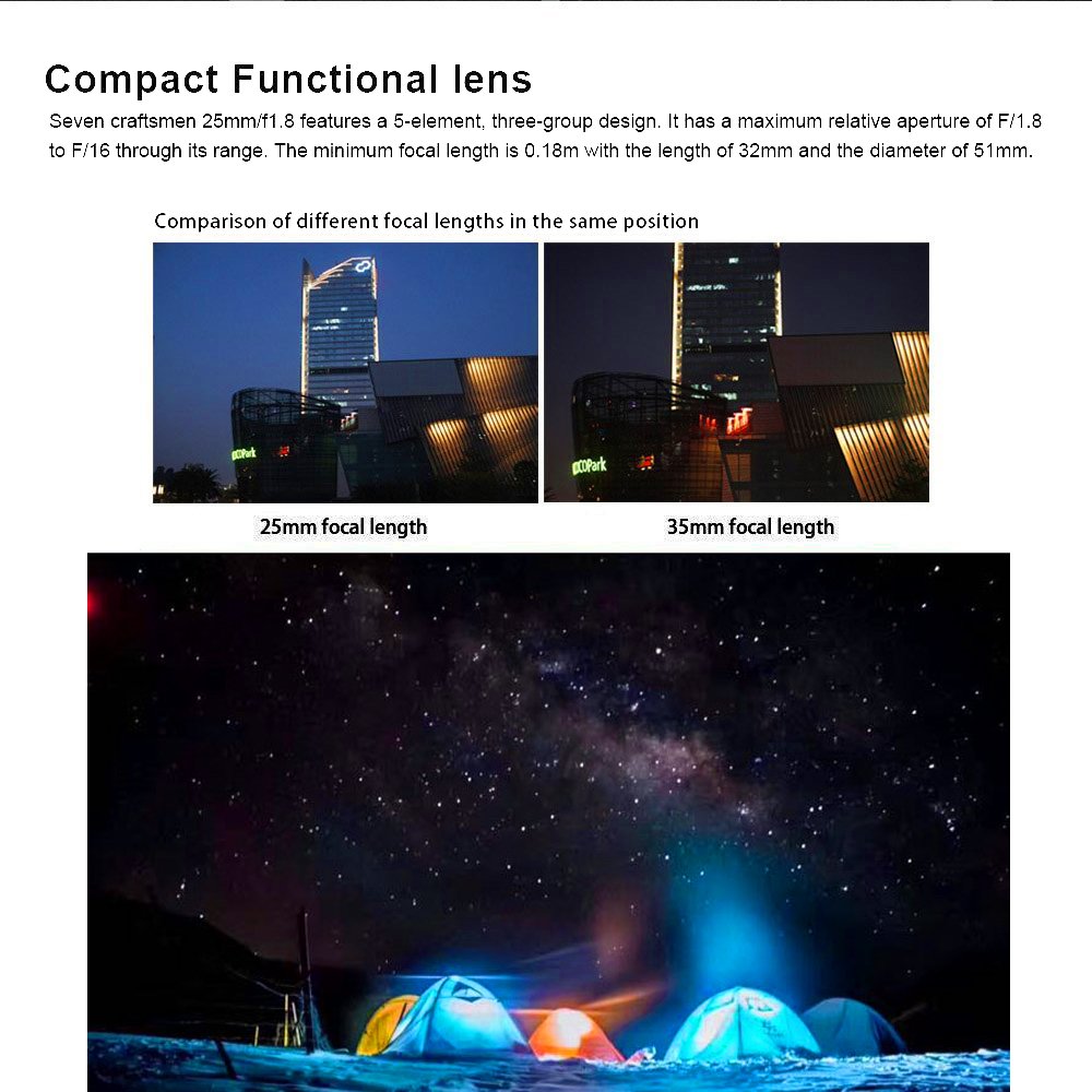 7Artisans 25Mm F1.8 Aps C Format Portrait Lens Compatible With Olympus And Panasonic Micro 4/3 Mount Camera