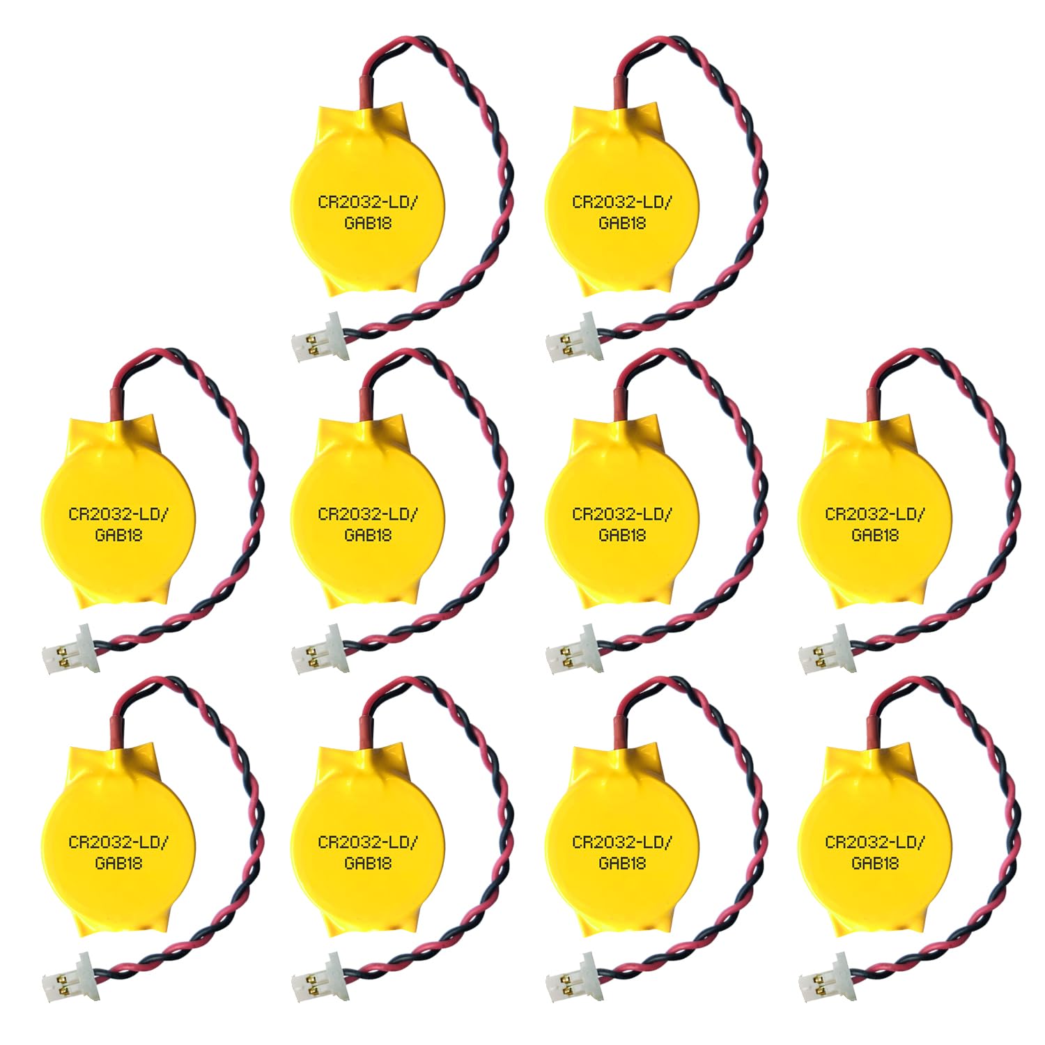 Eemb 10Pack 3V Cr2032 Cmos Battery With Wire Leads And Molex Connector Computer Replacement Battery For Alienware R1 M18 Area 51