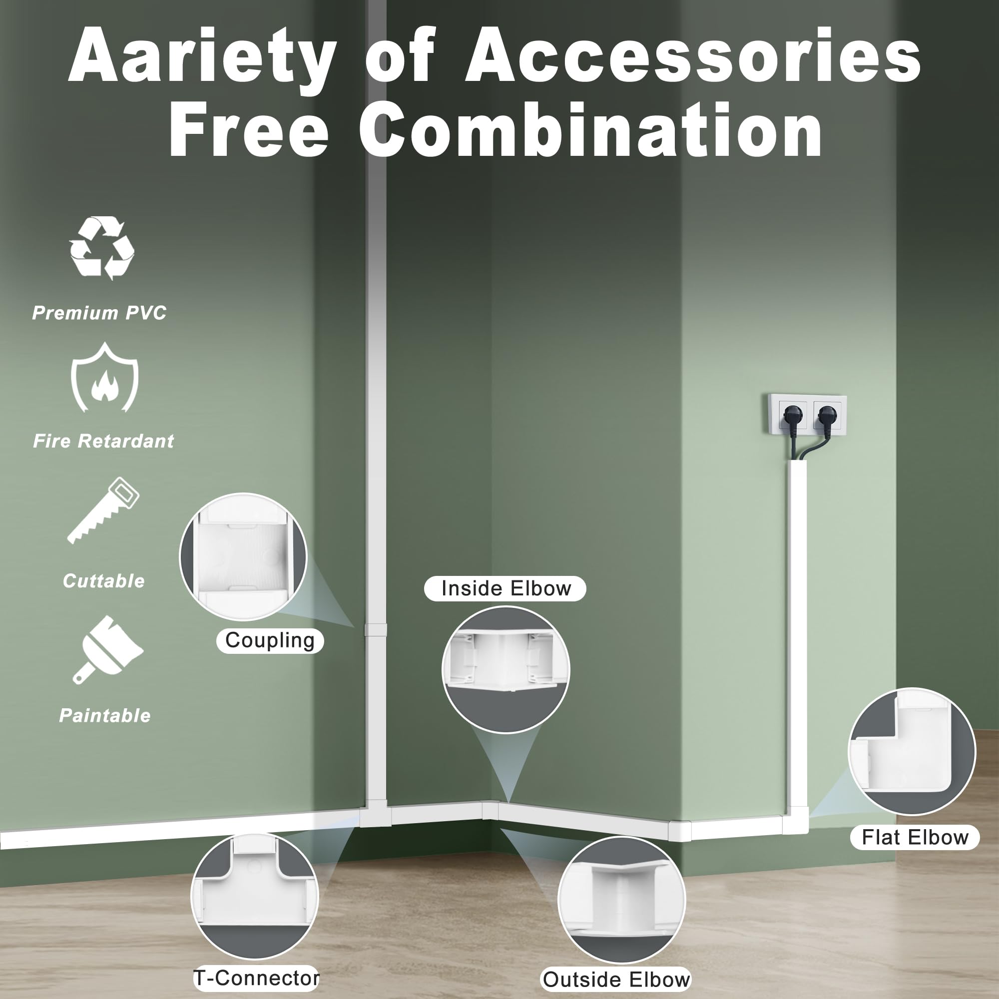 Wall Cable Hider To 3 4 Wires, Lzeoy 172In Cord Hider For Wall Mount Tv, White Cord Covers For Wires On Wall, Wall Cord Cover Wi